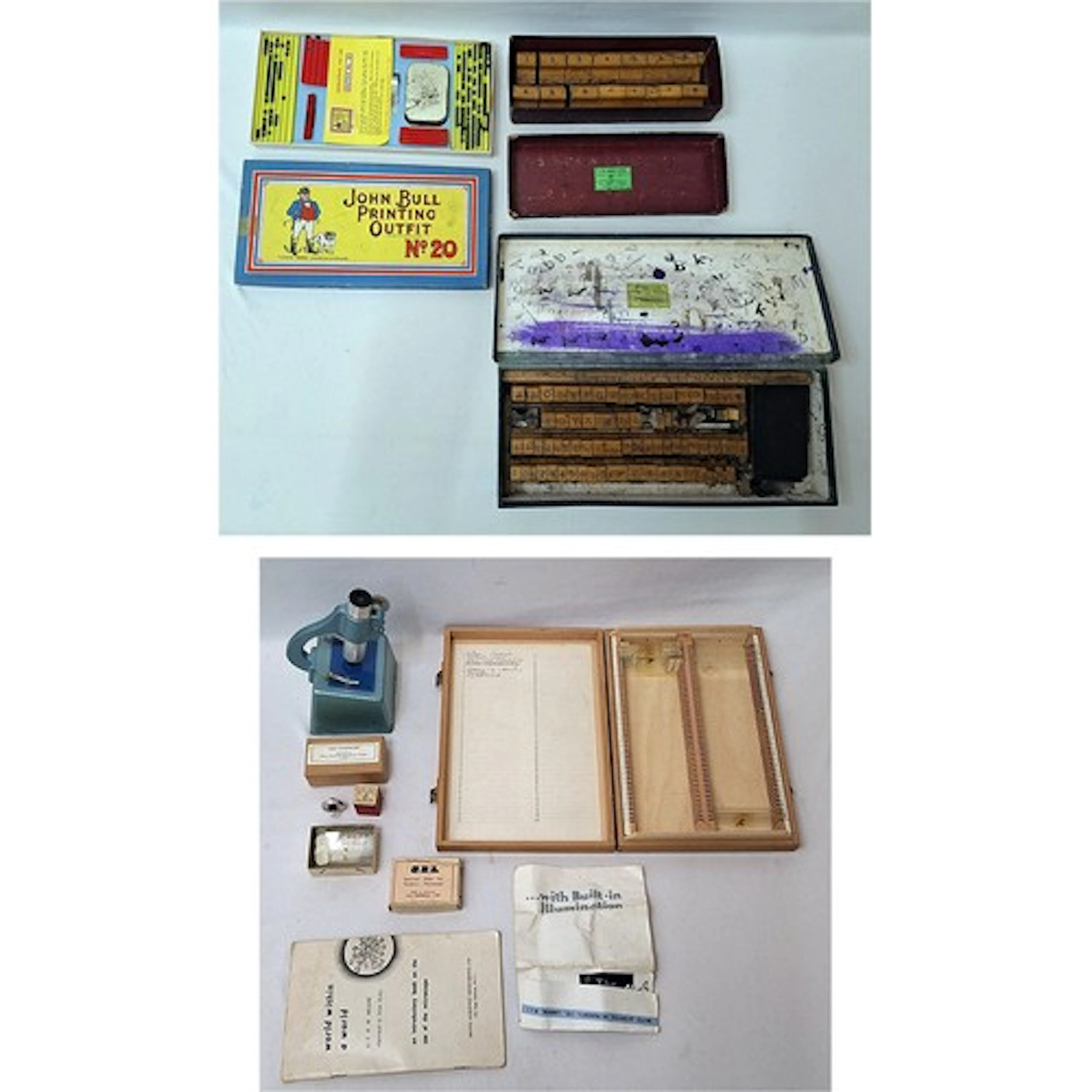 Vintage Boxed Set JW Savage & Son Rubber Stamps, letters, nu...
