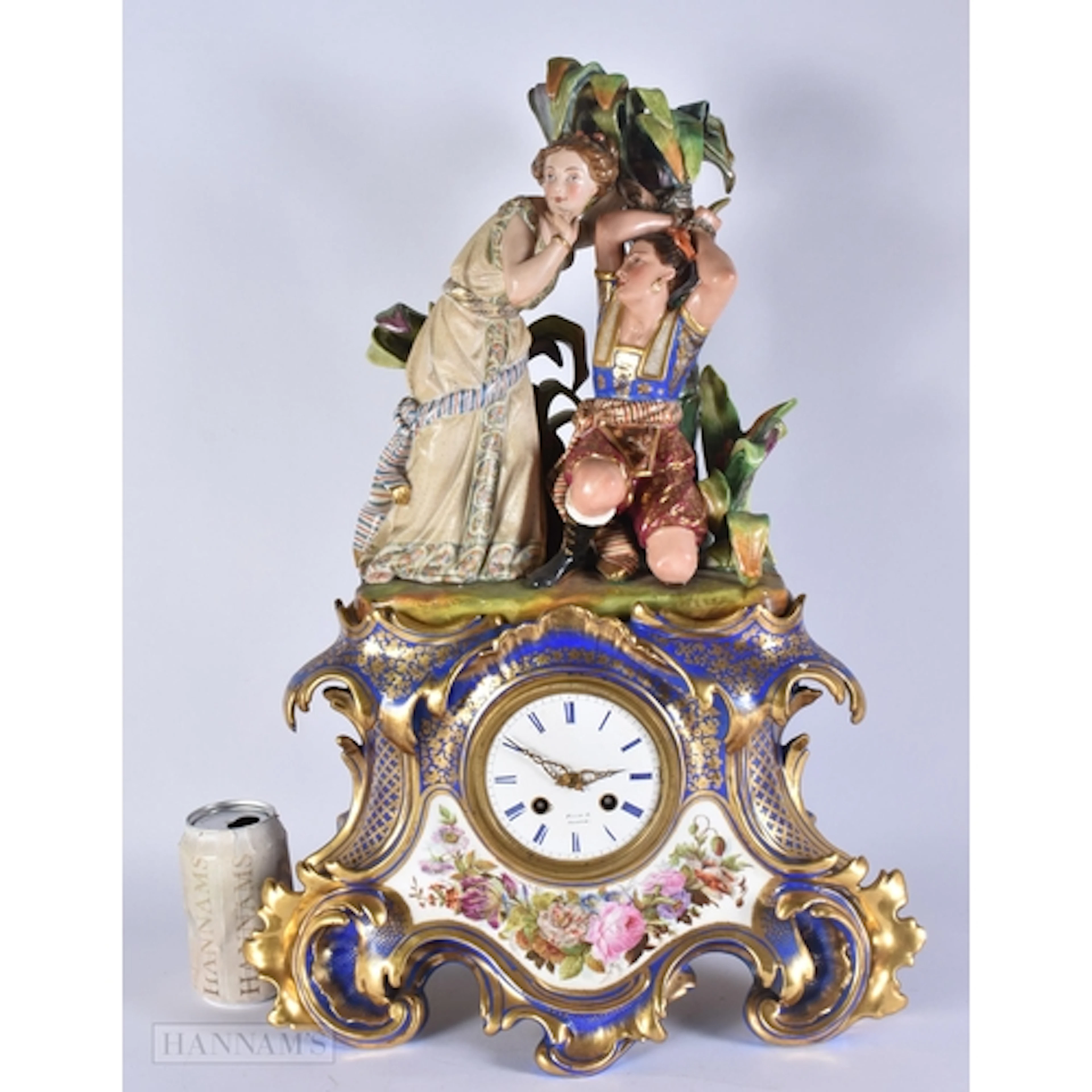 A LARGE 19TH CENTURY FRENCH PARIS PORCELAIN MANTEL CLOCK mod...