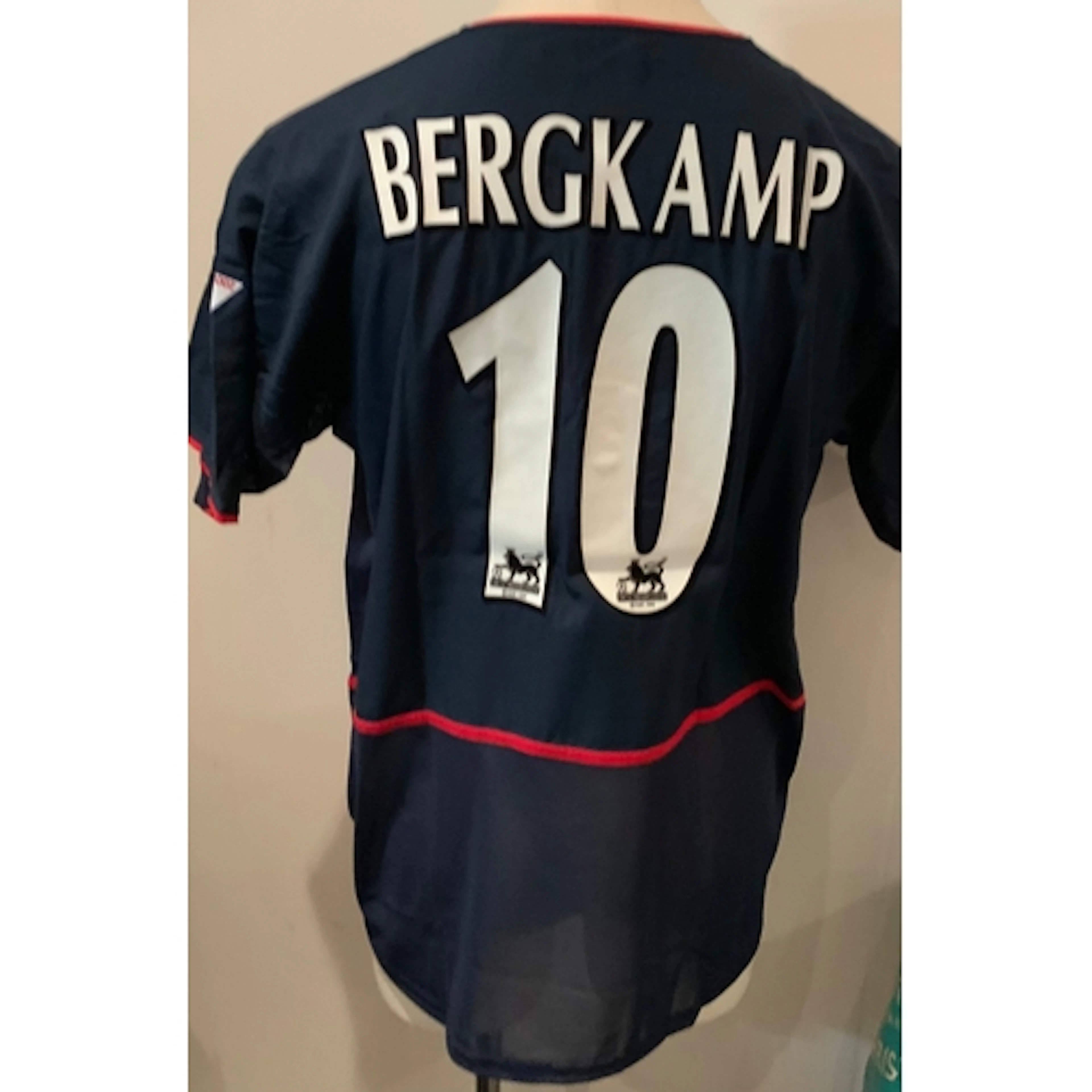 Arsenal Bergkamp Match Worn Football Shirt: Blue away short ...