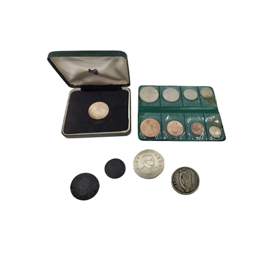 A PAIR OF 1966 PEARSE 10/- EF & TONED PROOF IRISH SILVER COI...