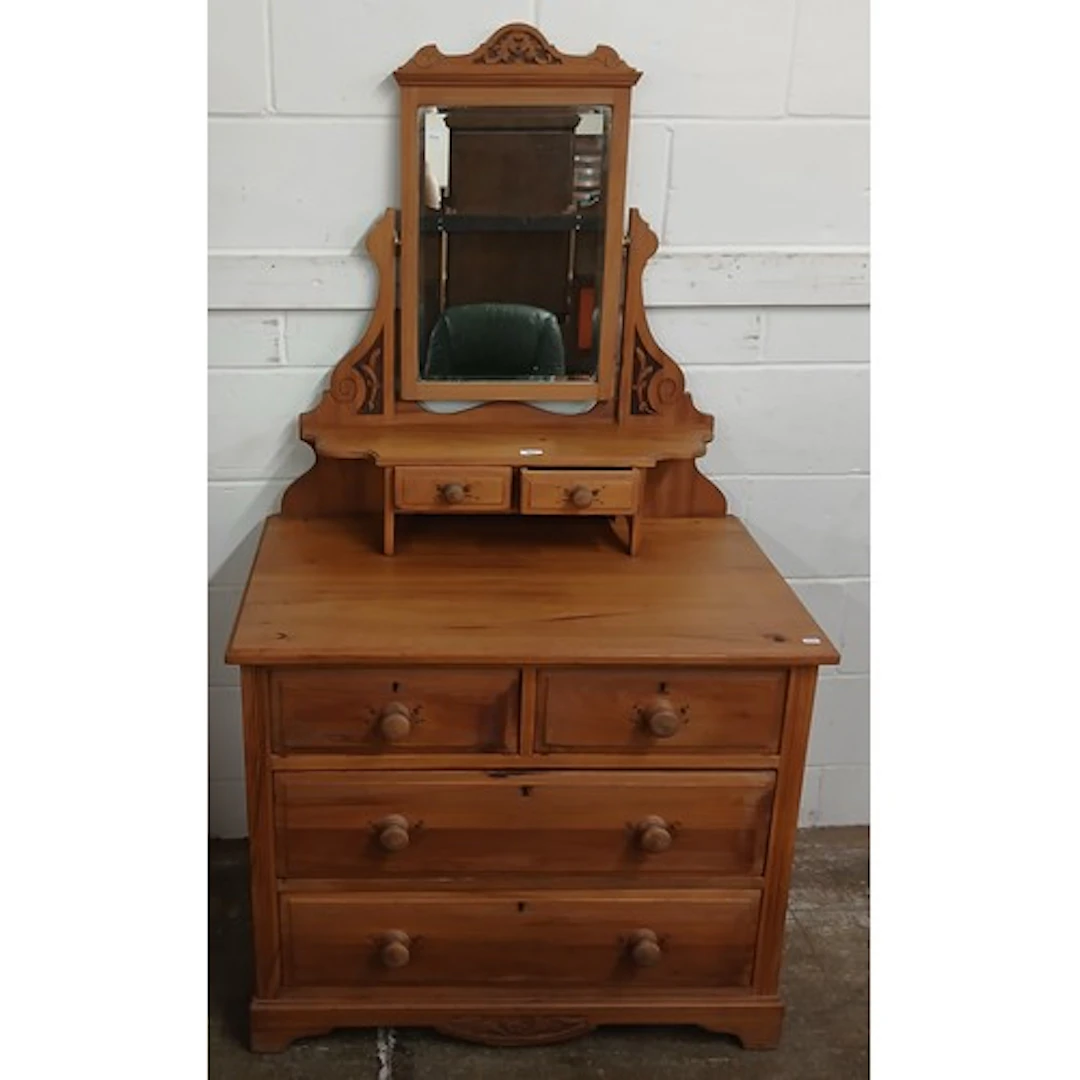 Edwardian dressing chest with two short and two long drawers...