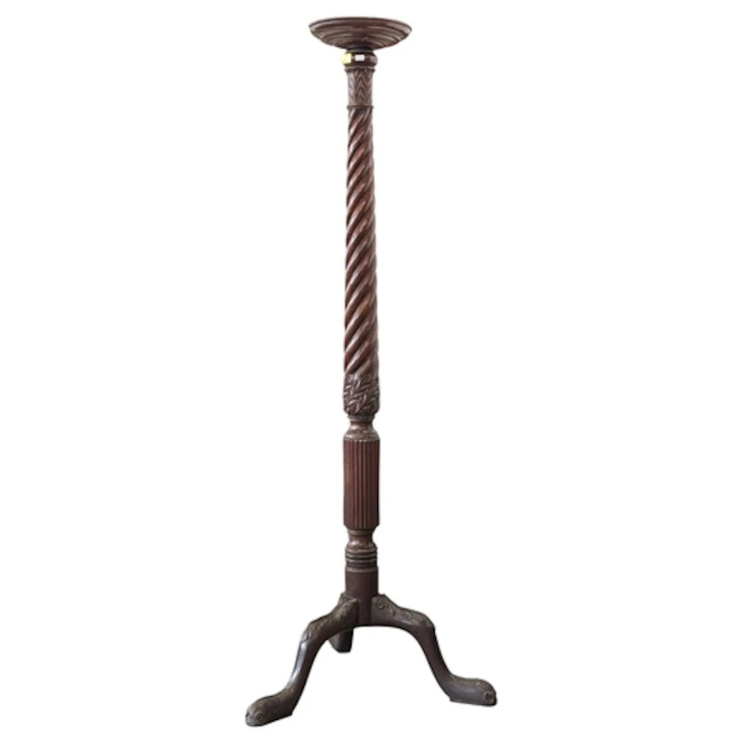 Large Victorian 19th century mahogany torchiere / plant stan...
