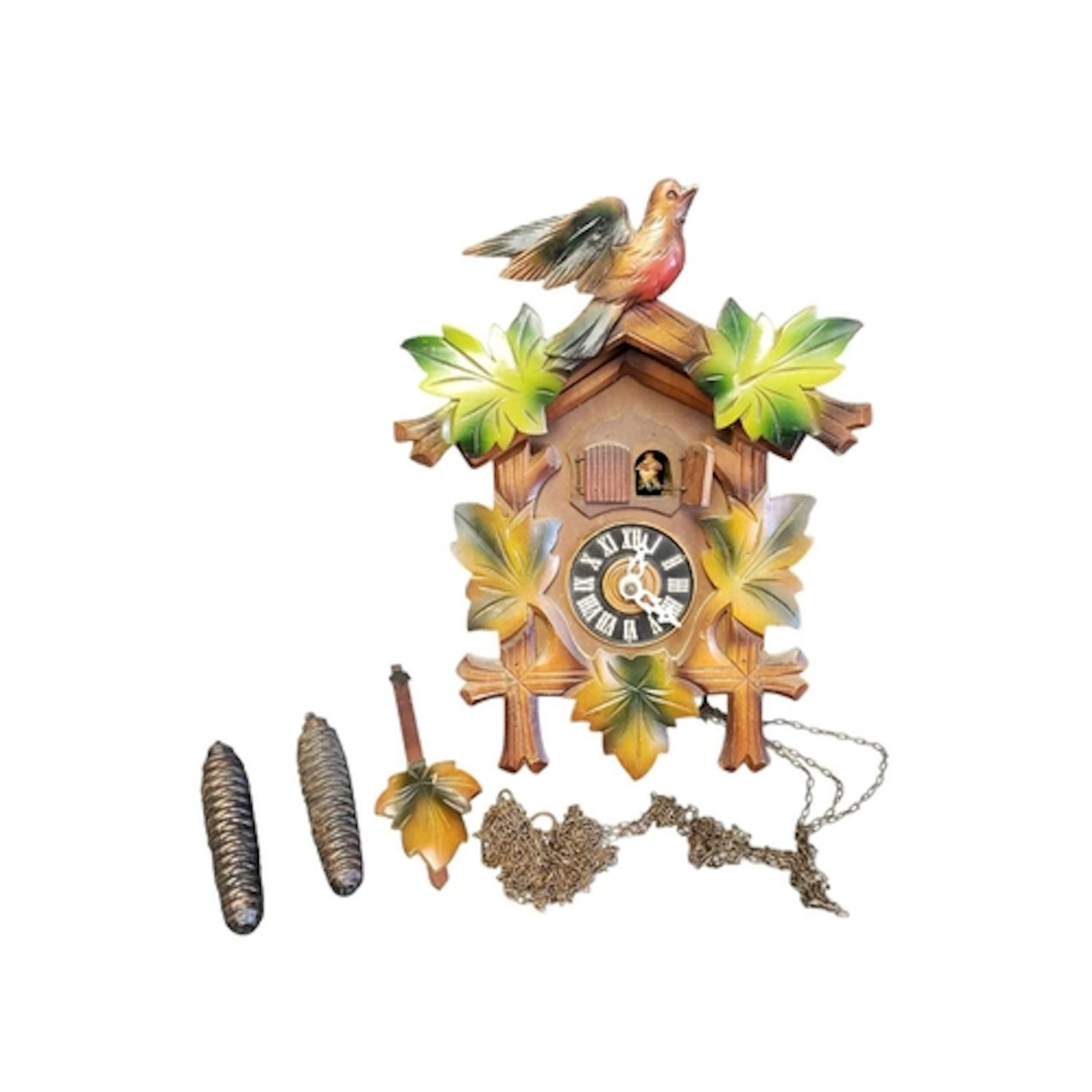 Mid 20th century German black forest cuckoo clock. Featuring...