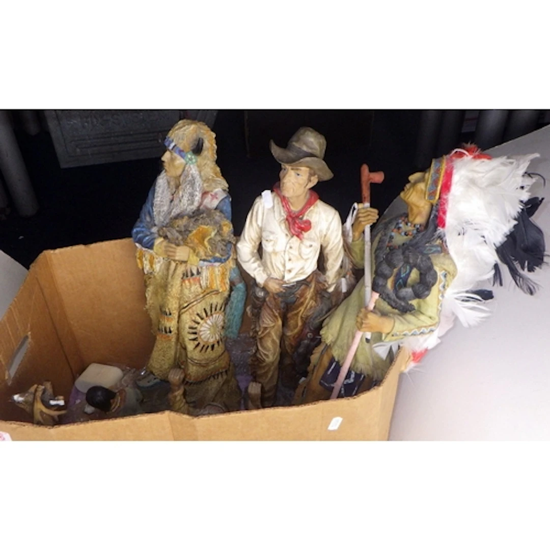A group of American Cowboy & Indian figures etc