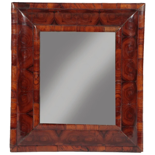 A William and Mary oyster veneered laburnum cushion framed w...