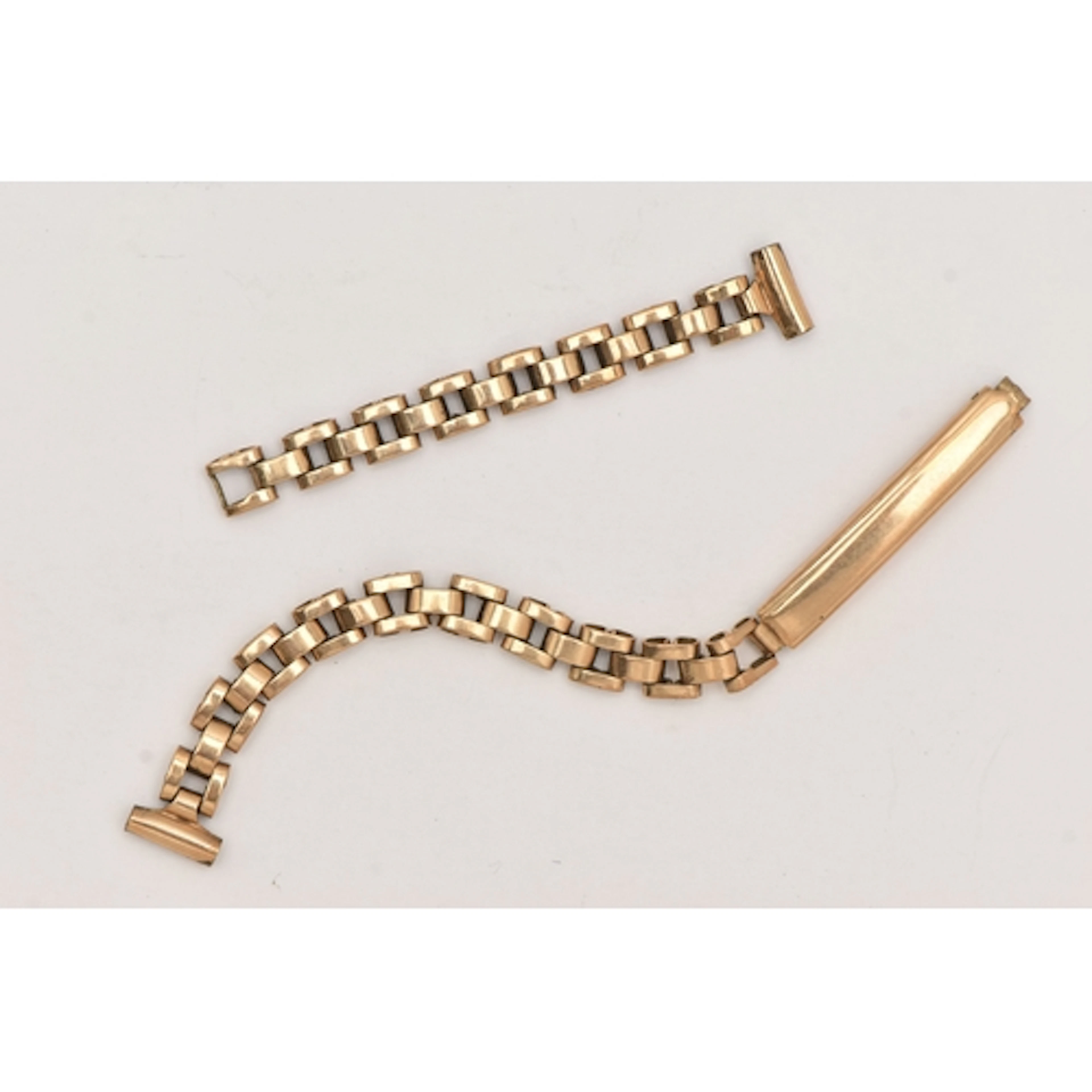 A 9CT GOLD WATCH BRACELET, AF will require some attention, h...