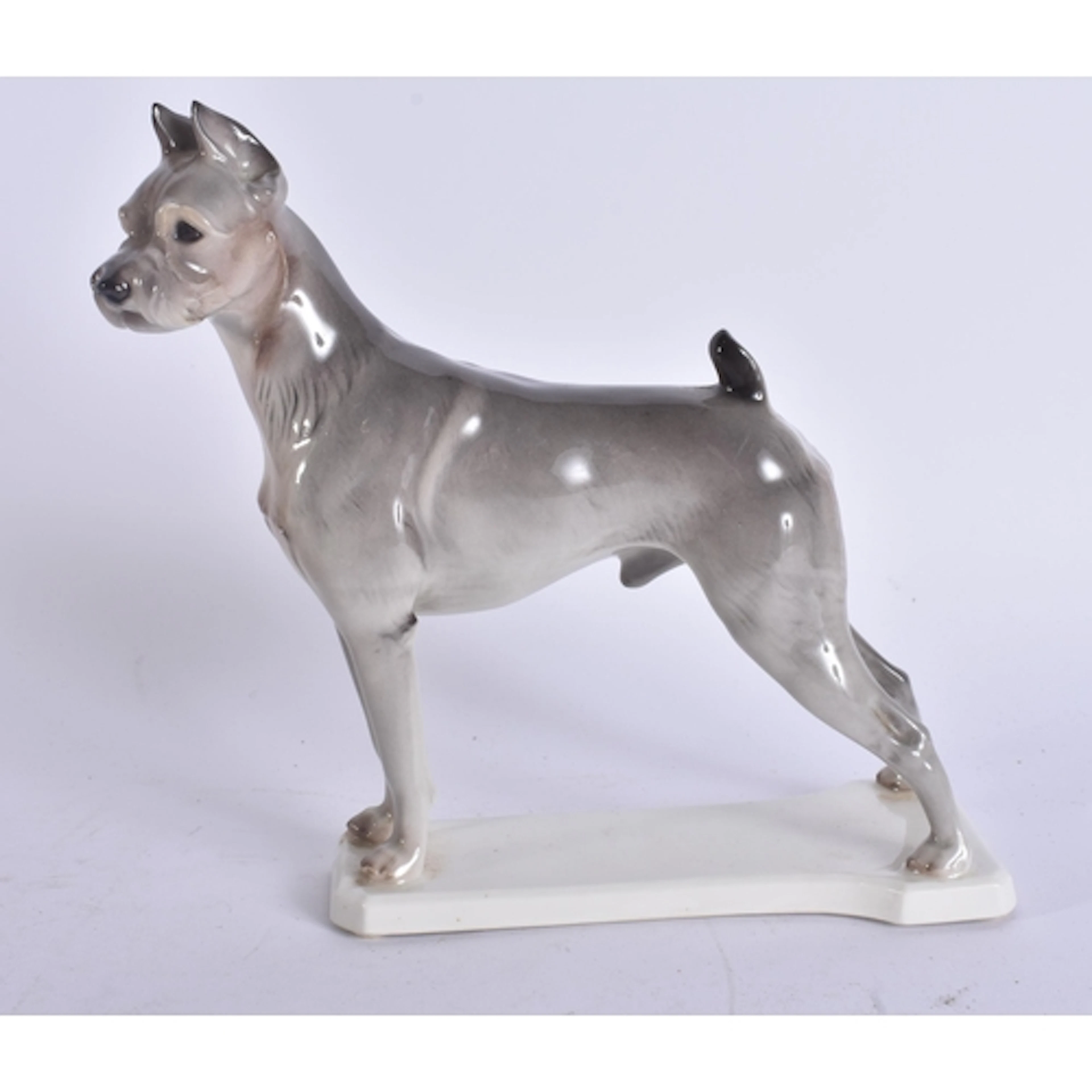A GERMAN NYMPHENBURG FIGURE OF A DOG. 19 cm x 17 cm.