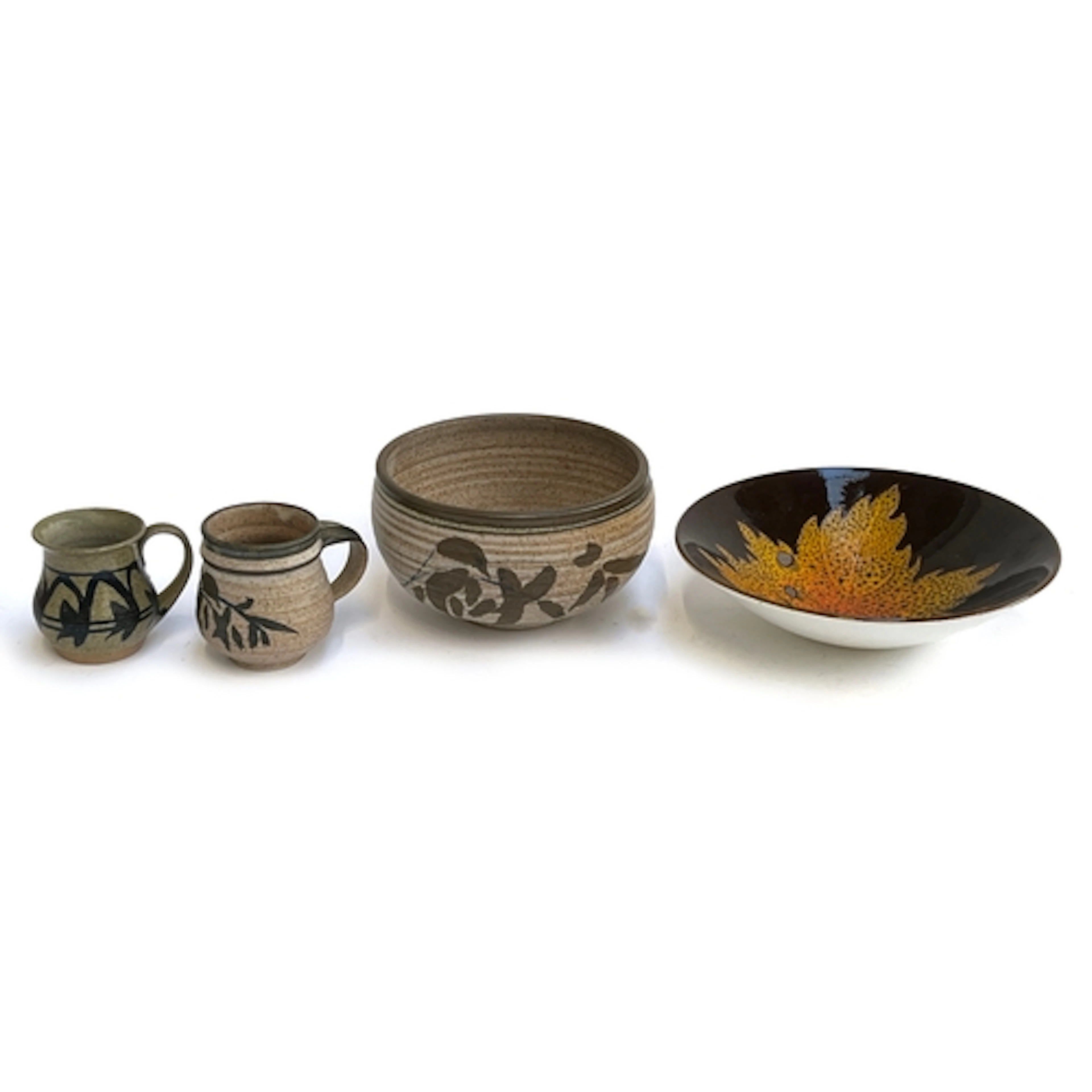 A Poole Pottery 'Aegean' maple leaf bowl, 26.5cmD; together ...