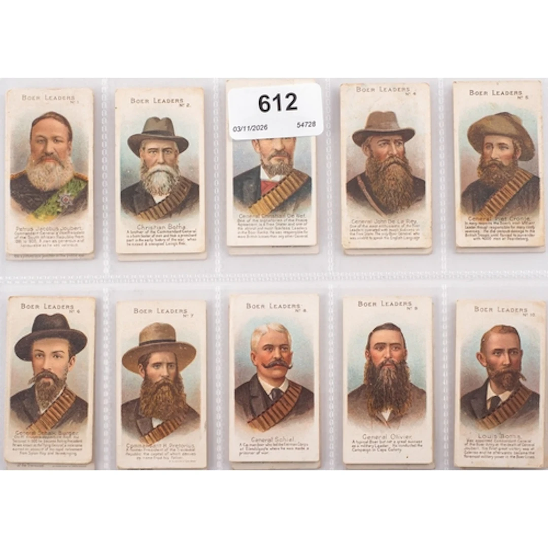 A set of Taddy 'Boer Leaders' cigarette cards (20)