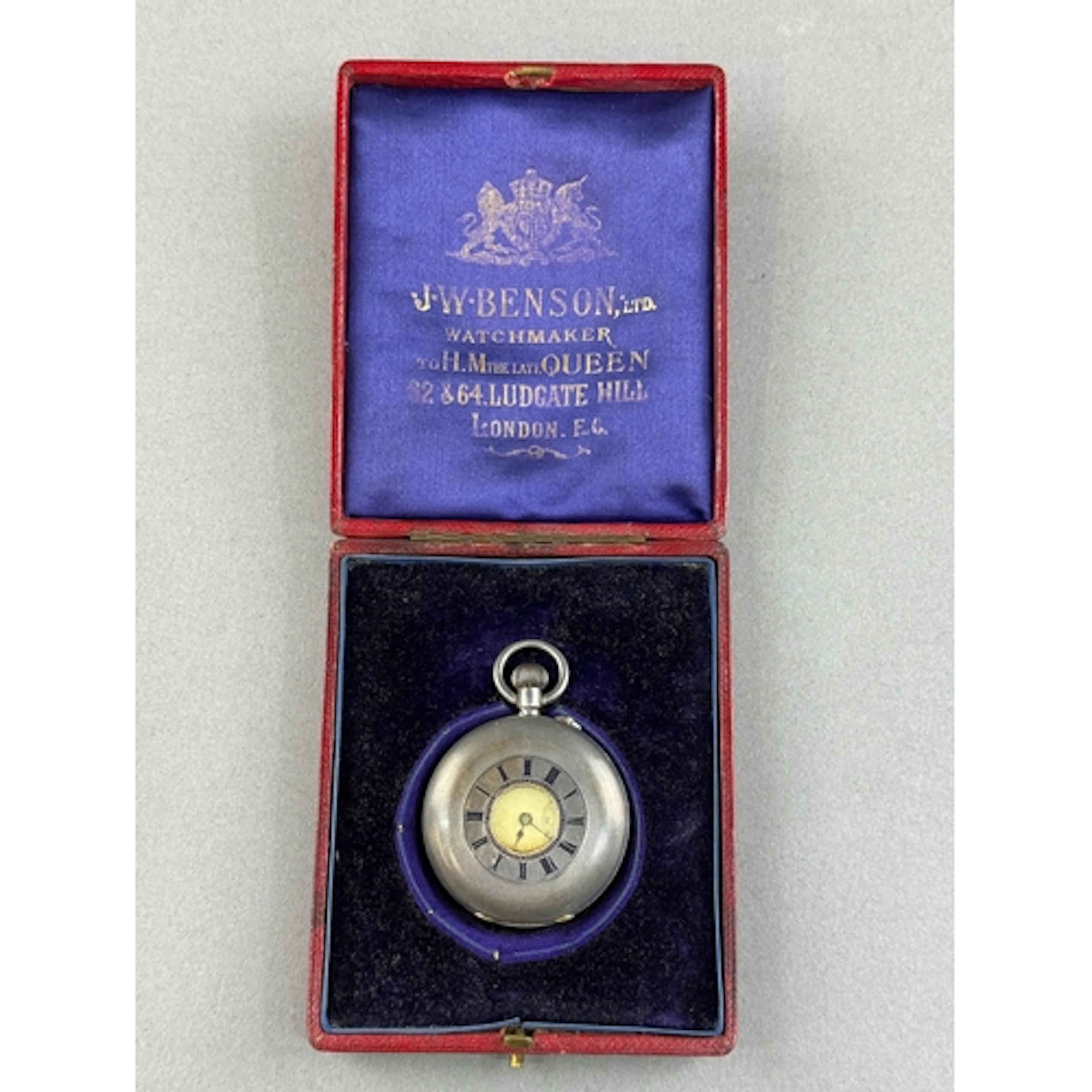 Watches: a Swiss silver cased half hunter pocket watch, the ...