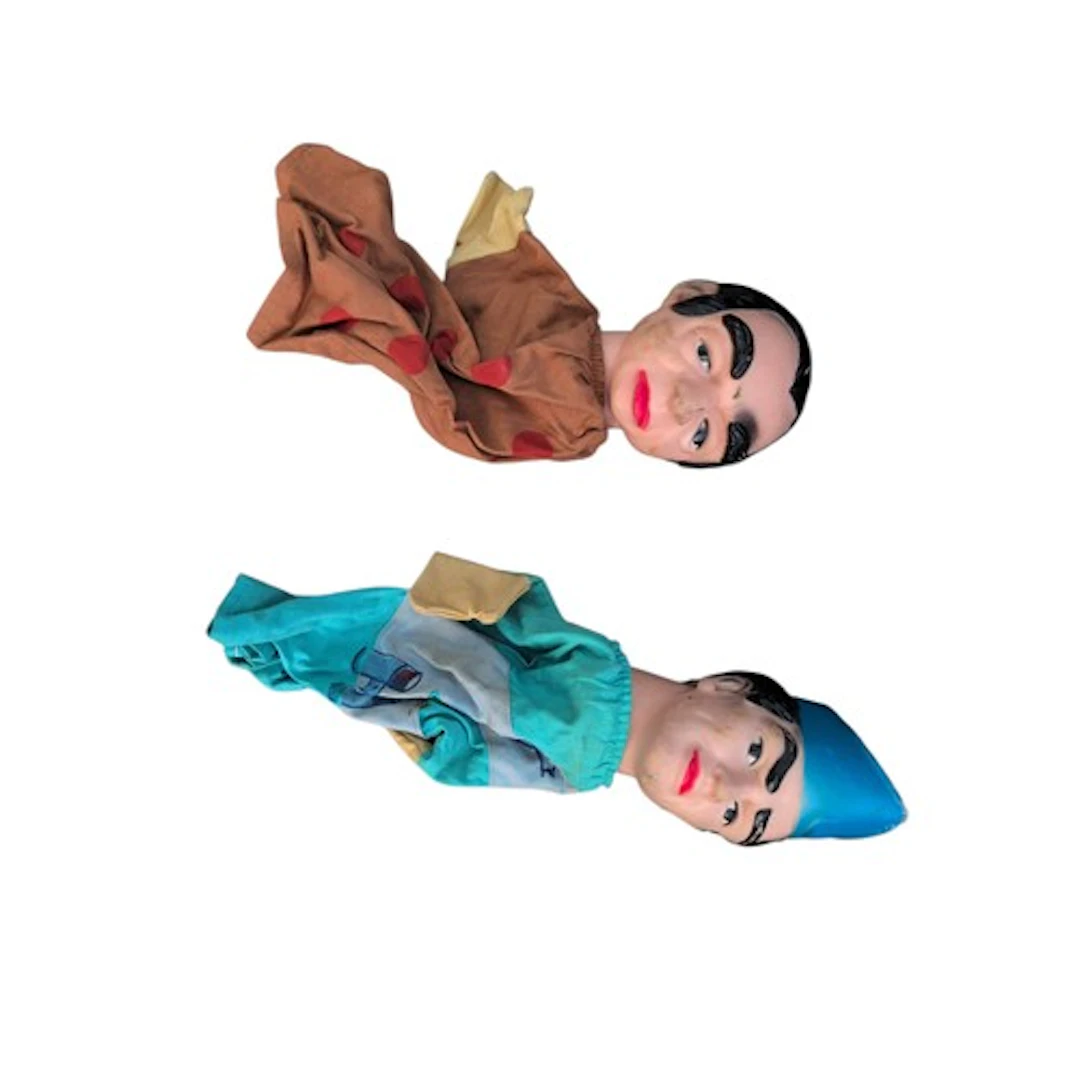2 x vintage Thunderbirds hand puppets inc. Parker (dated 196...