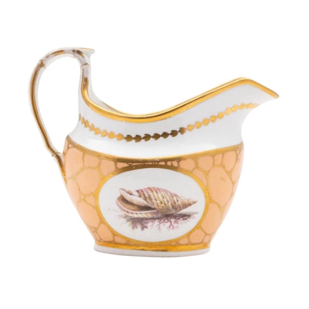 A rare Thomas Rose Coalport cream jug decorated by Thomas Pa...