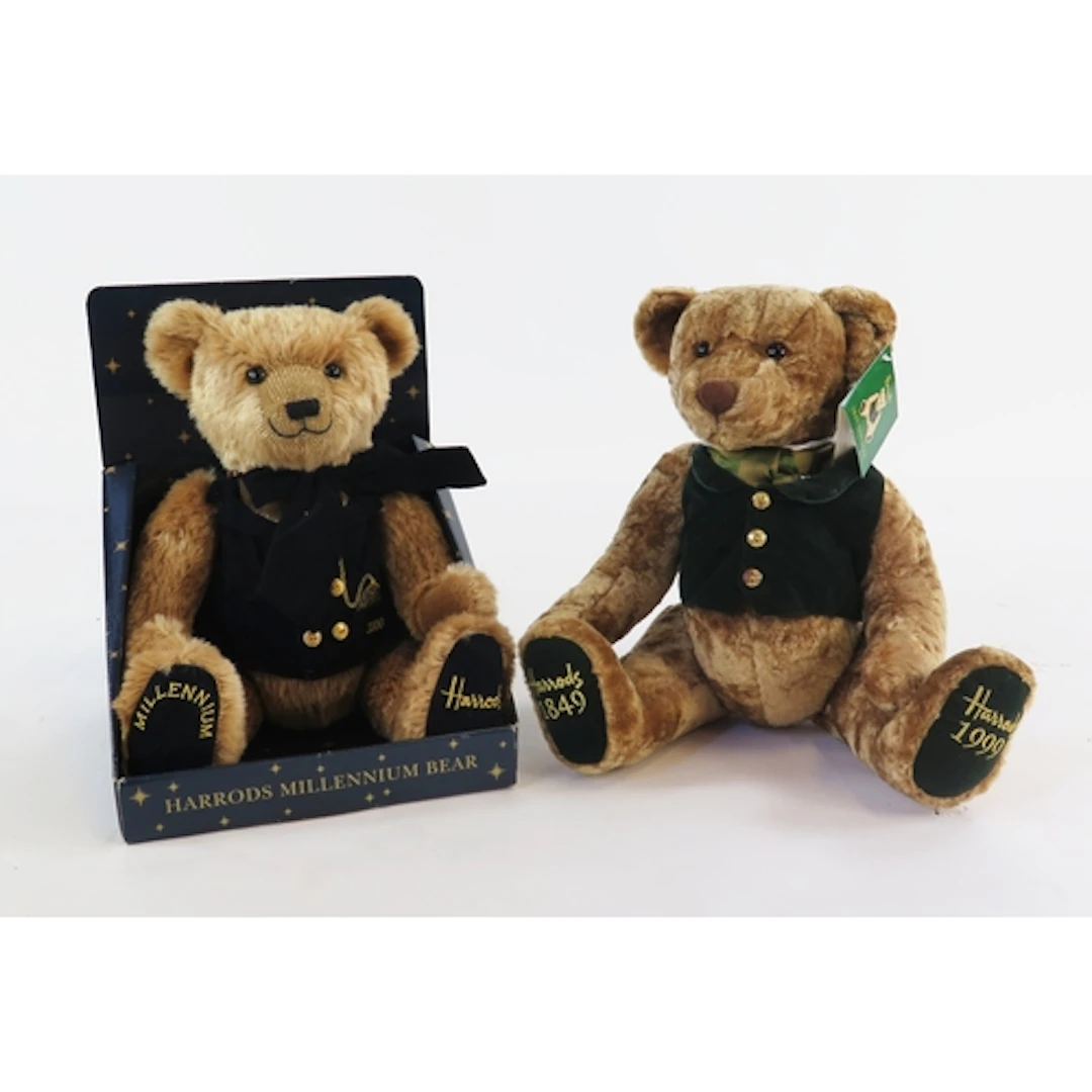 Harrods Millennium Bear wearing on card stand together with ...