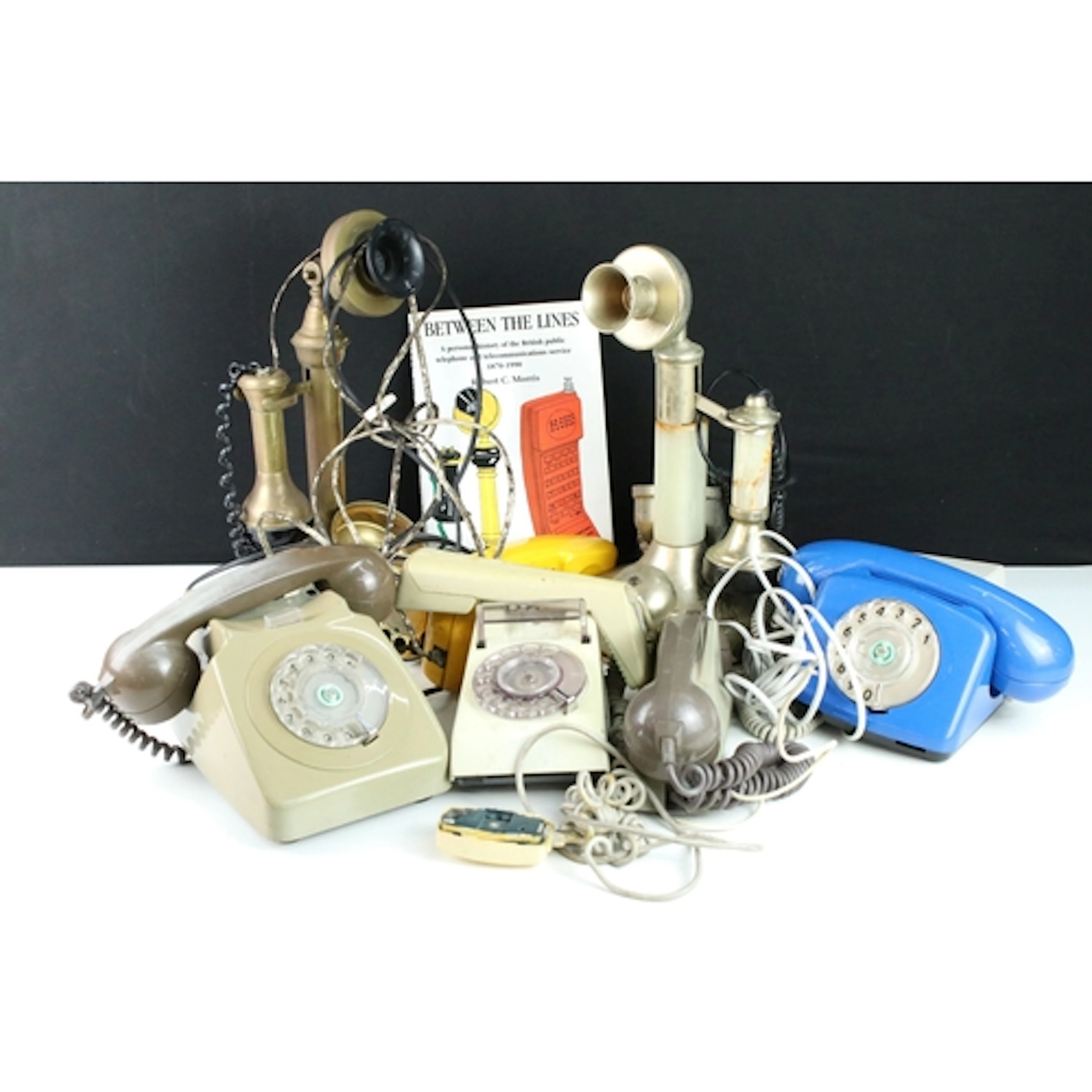 Collection of mid 20th century and later telephones, to comp...
