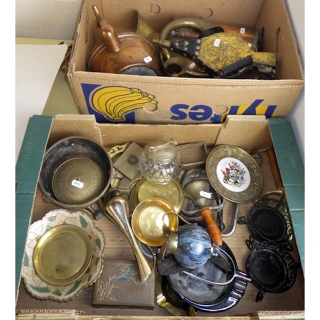 A qty of copper together with bellows and other collectables...