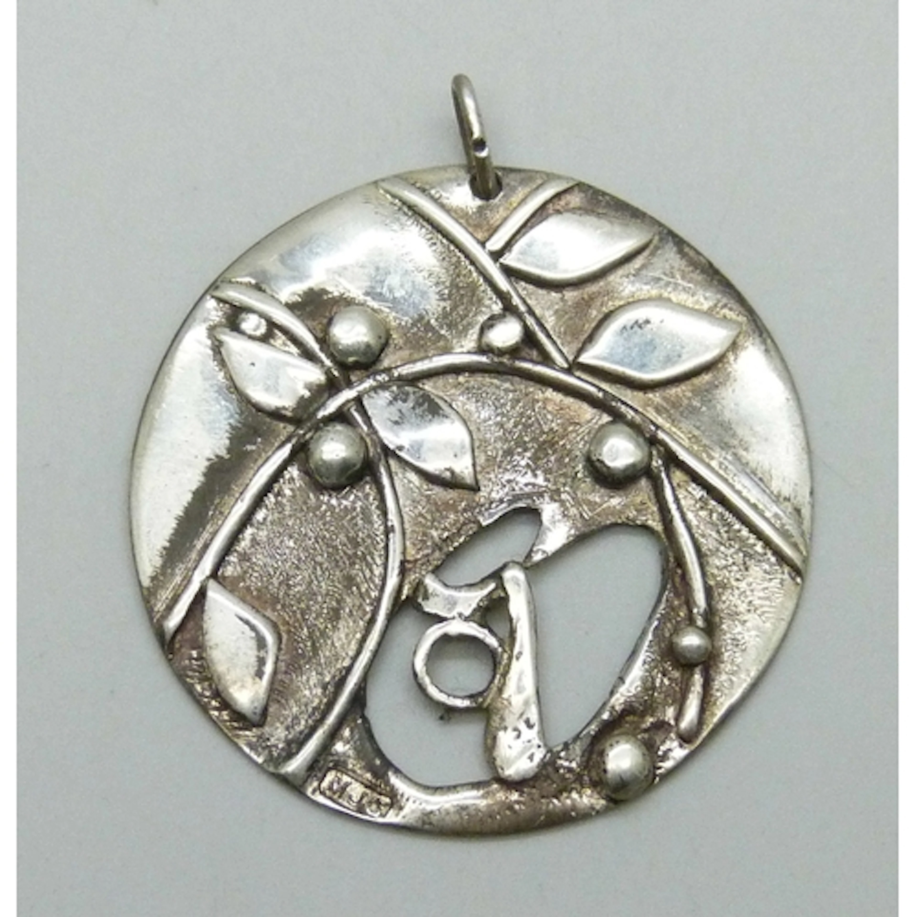 A Scottish silver Brutalist design pendant, hallmarked Edinb...