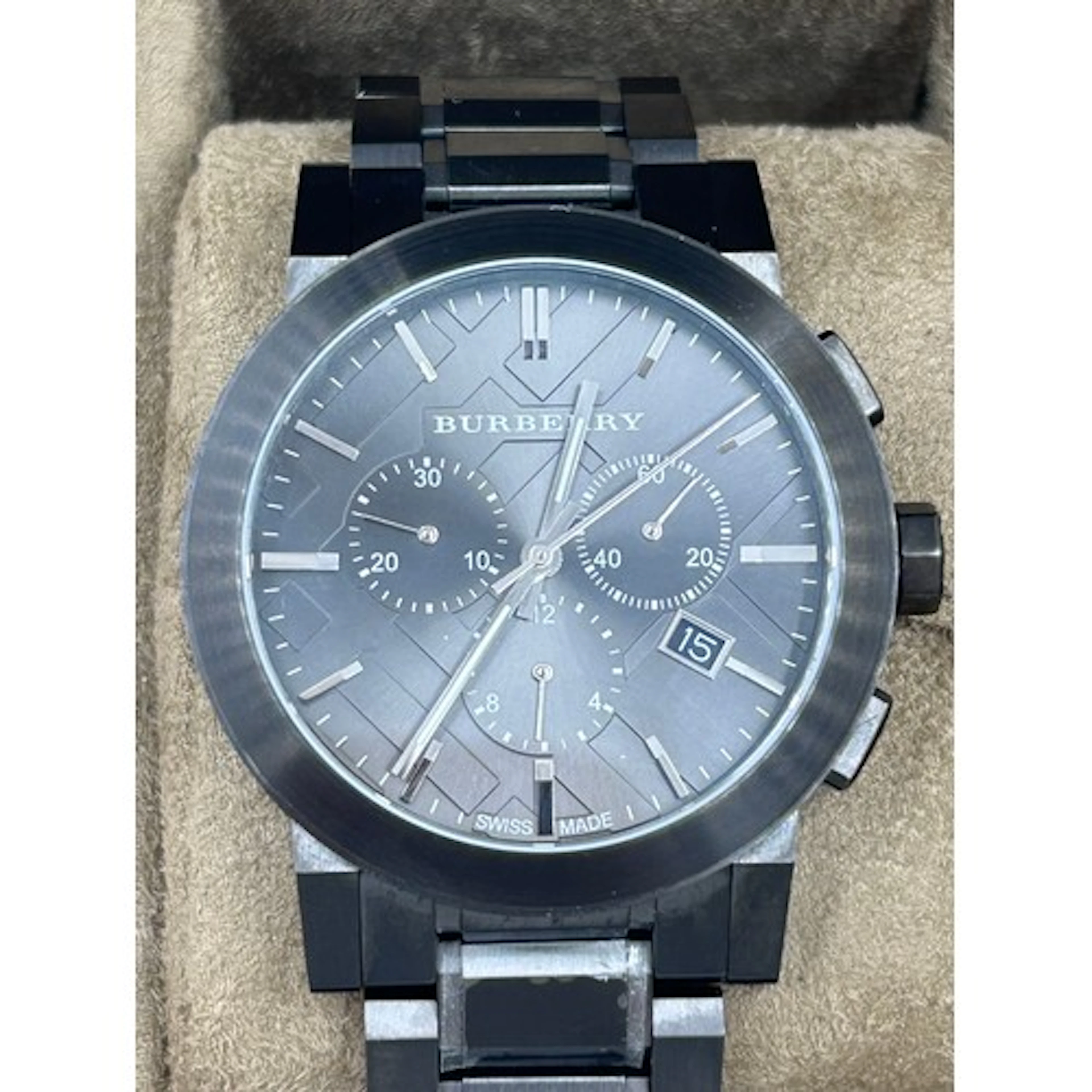 Burberry Men's BU9354 Gunmetal The City Chronograph Watch Se...