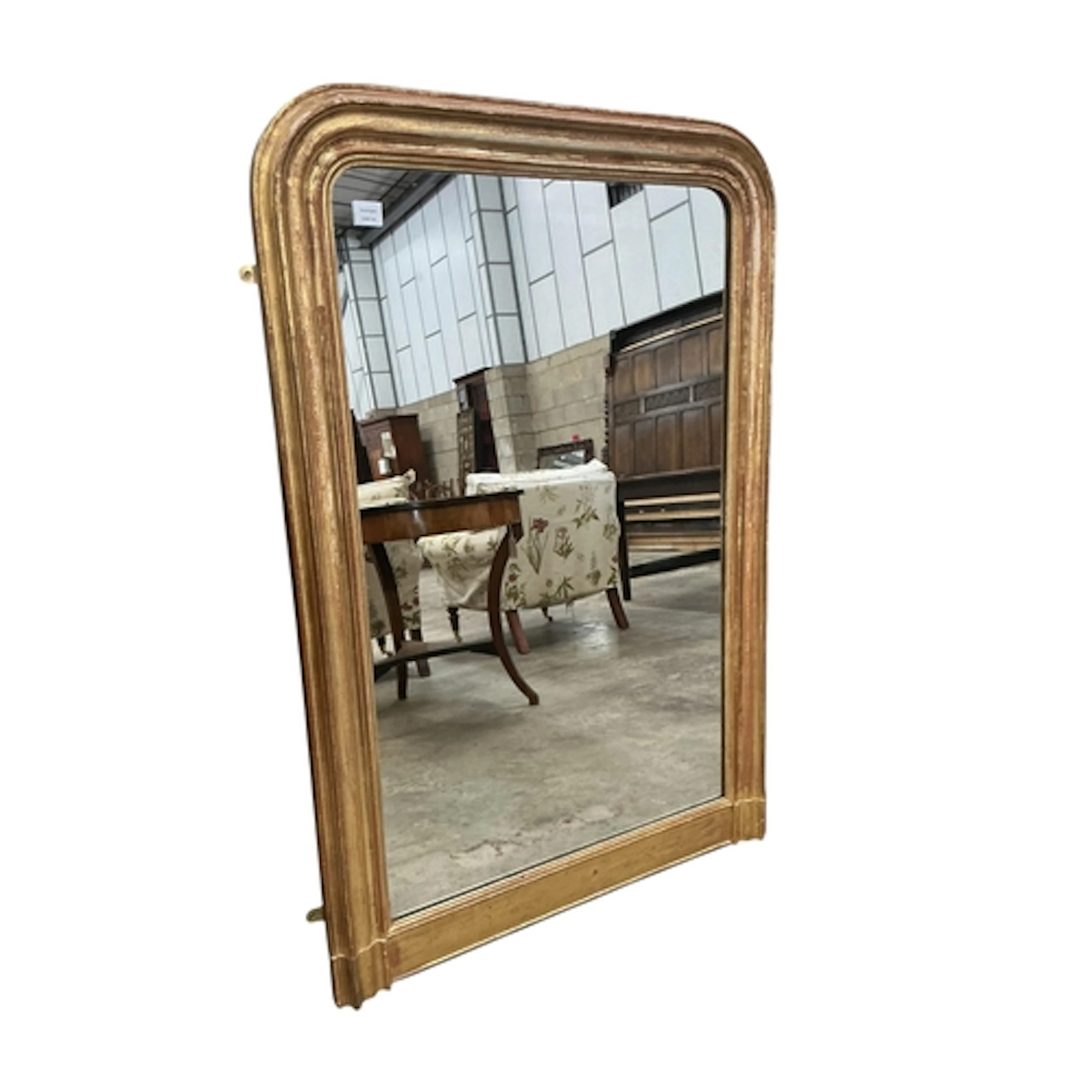 A 19th century French gilt overmantel mirror, width 95cm, he...