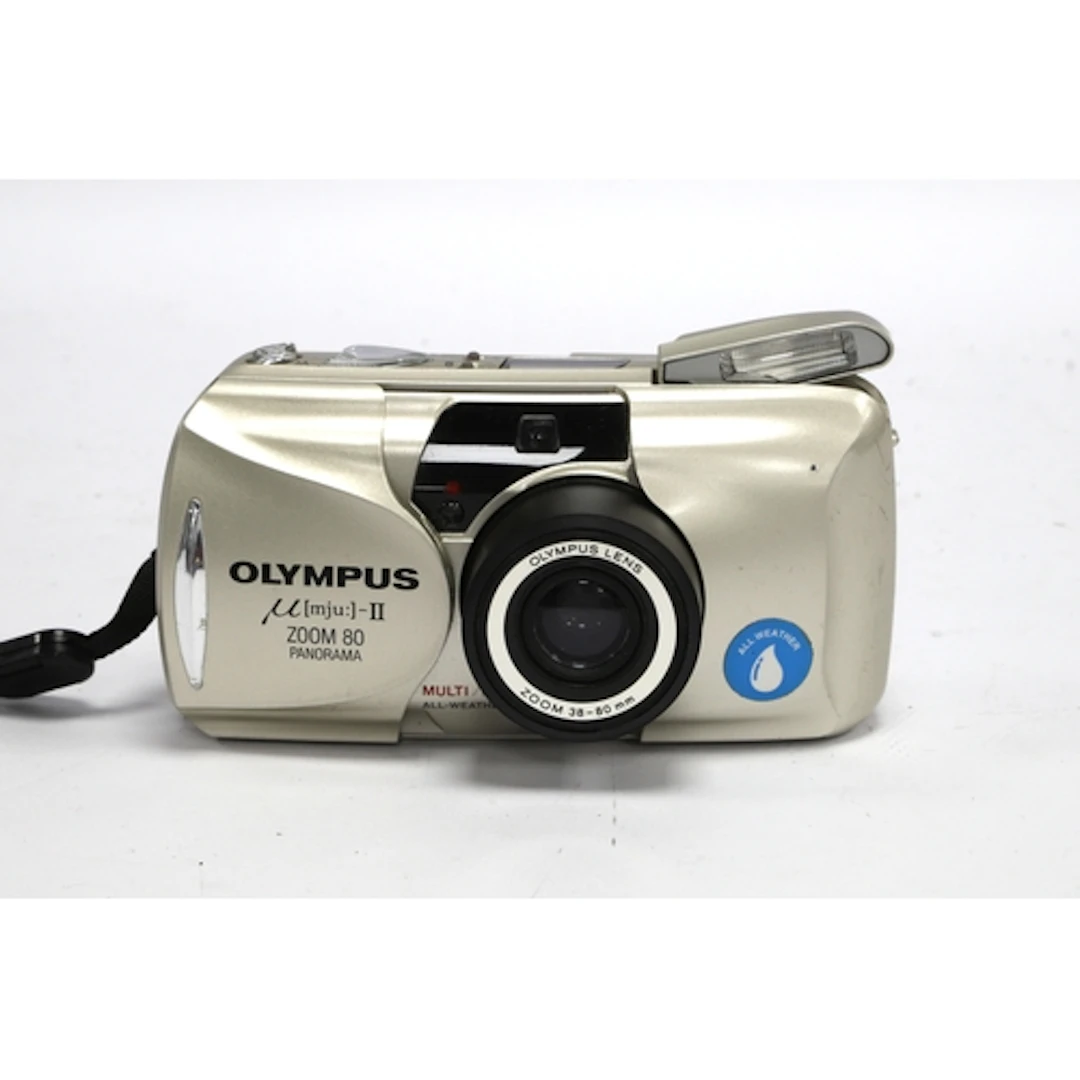 Olympus Mju-II Zoom 80 35mm Compact Film Camera, silver, Unt...