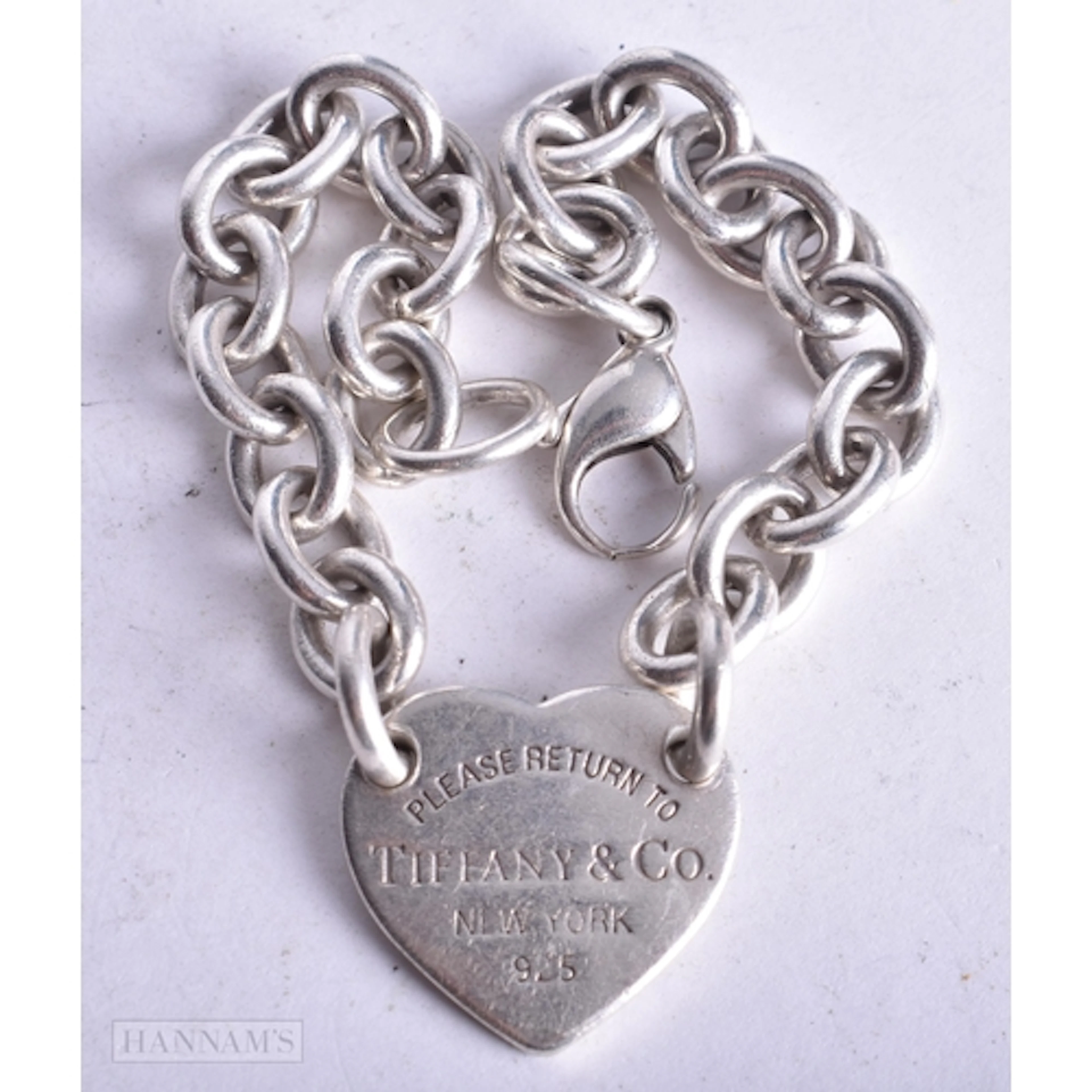 Tiffany & Co Sterling Silver Belcher Link Bracelet w/ Heart ...