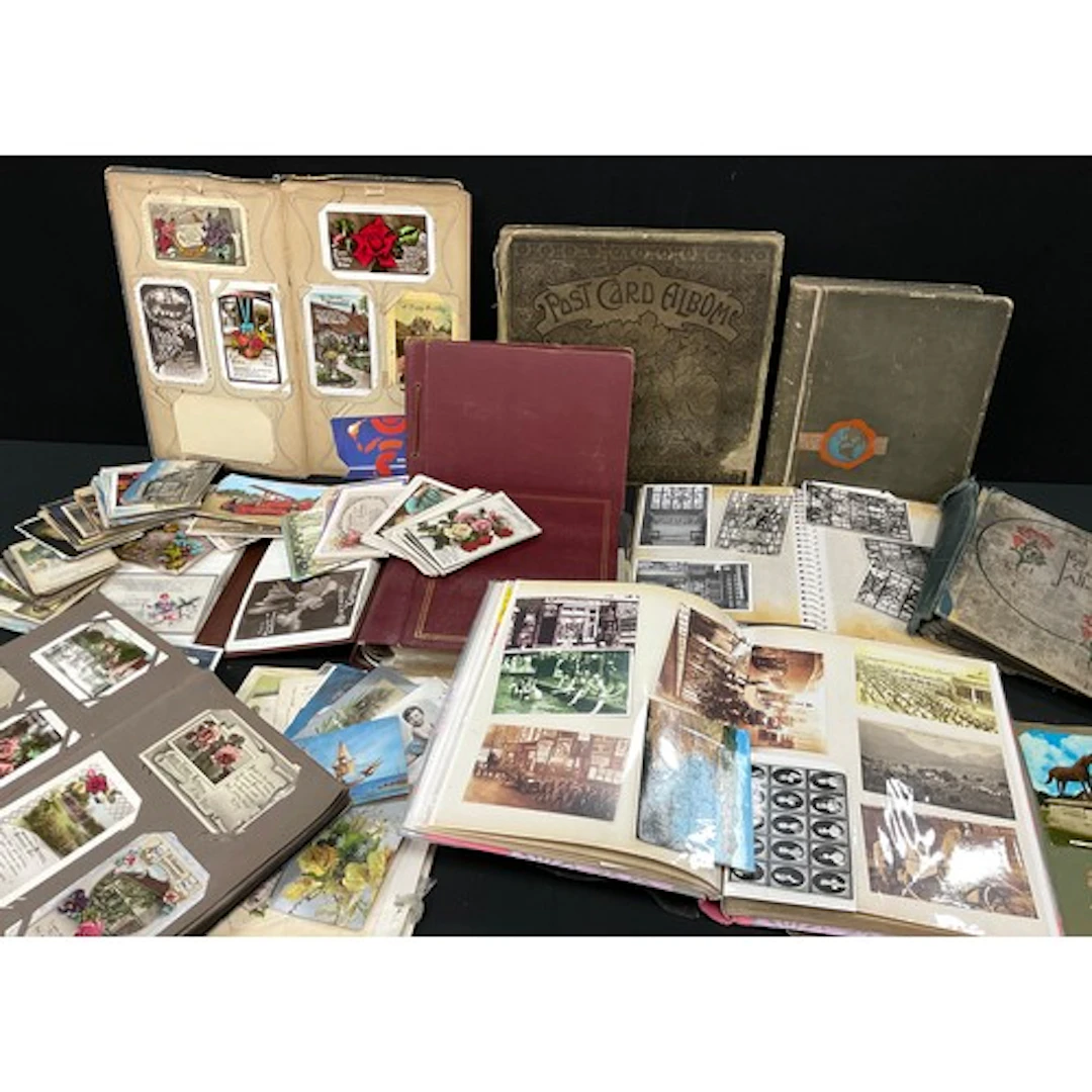 Postcards - various Edwardian and later postcard albums incl...