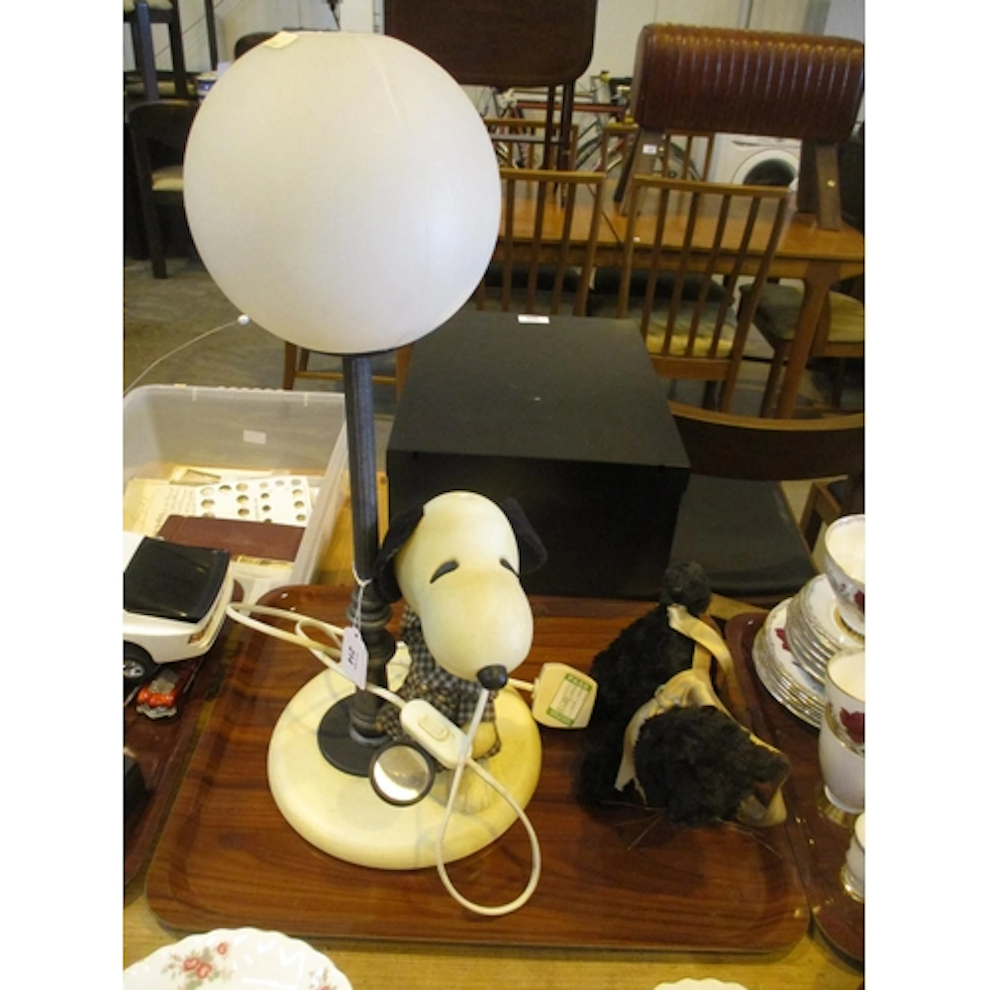 Snoopy Lamp and a Toy Cat
