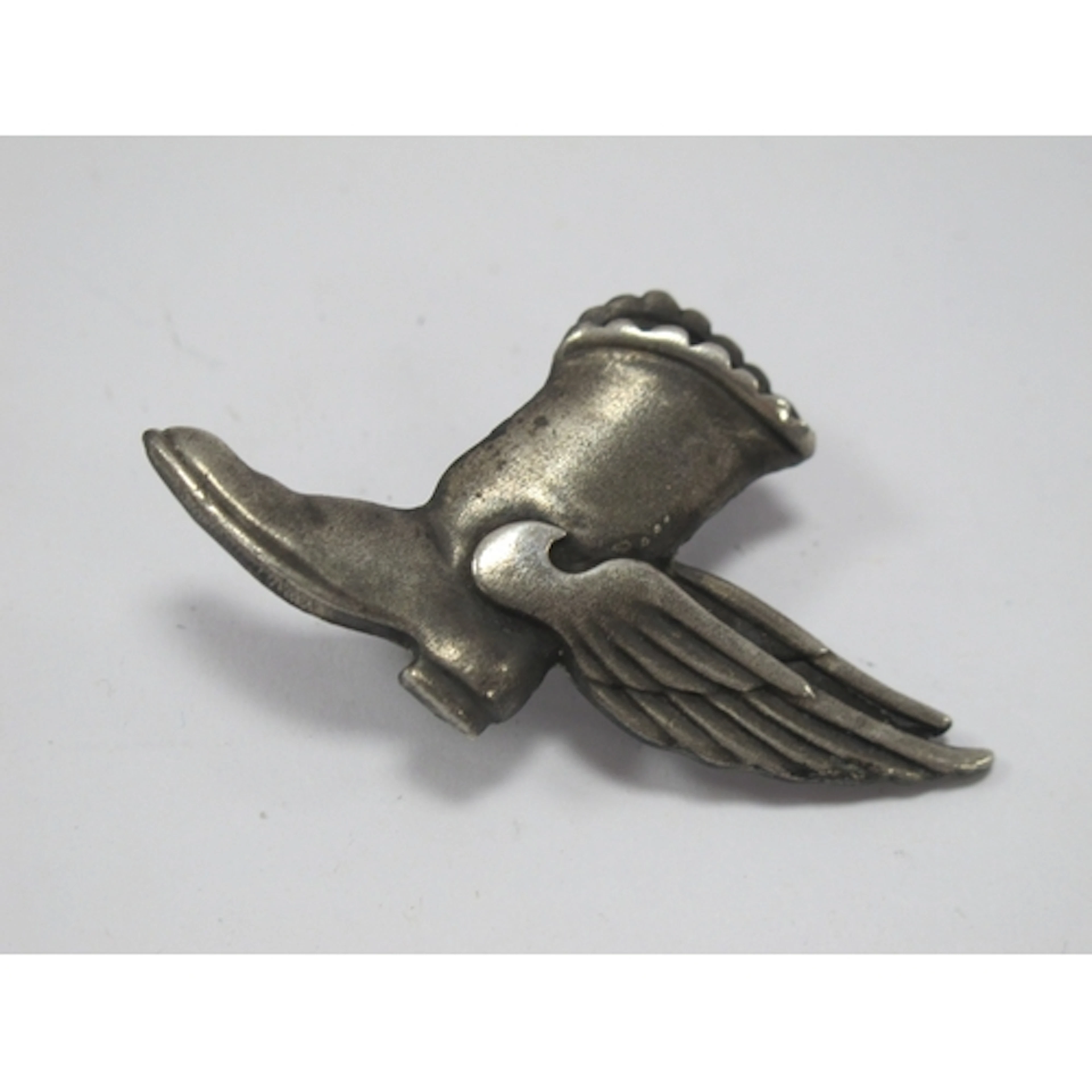 WWII RAF Late Arrivals Club Winged Boot Badge, sand cast, Eg...