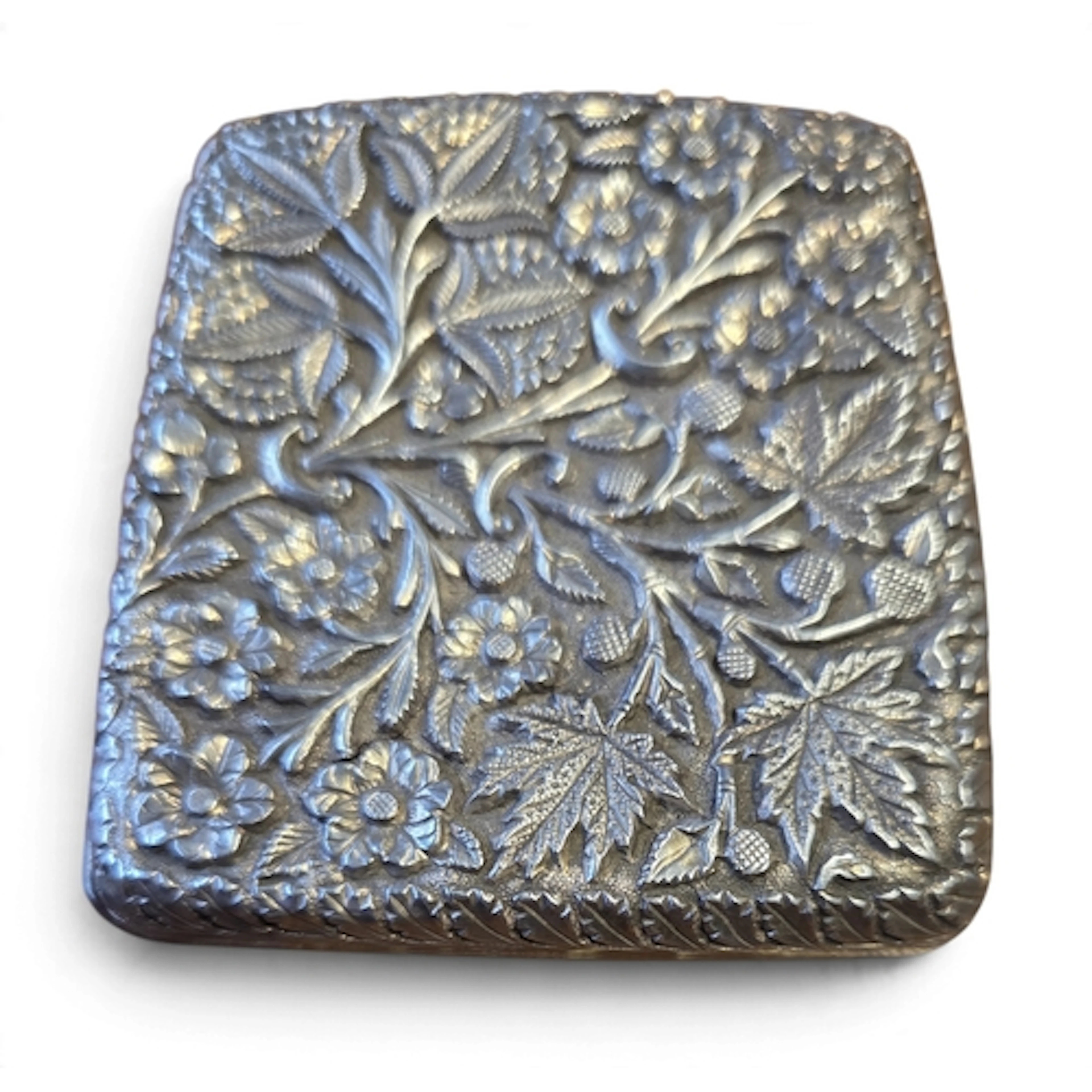 A late 19th Century Indian solid Silver cigarette Case with ...