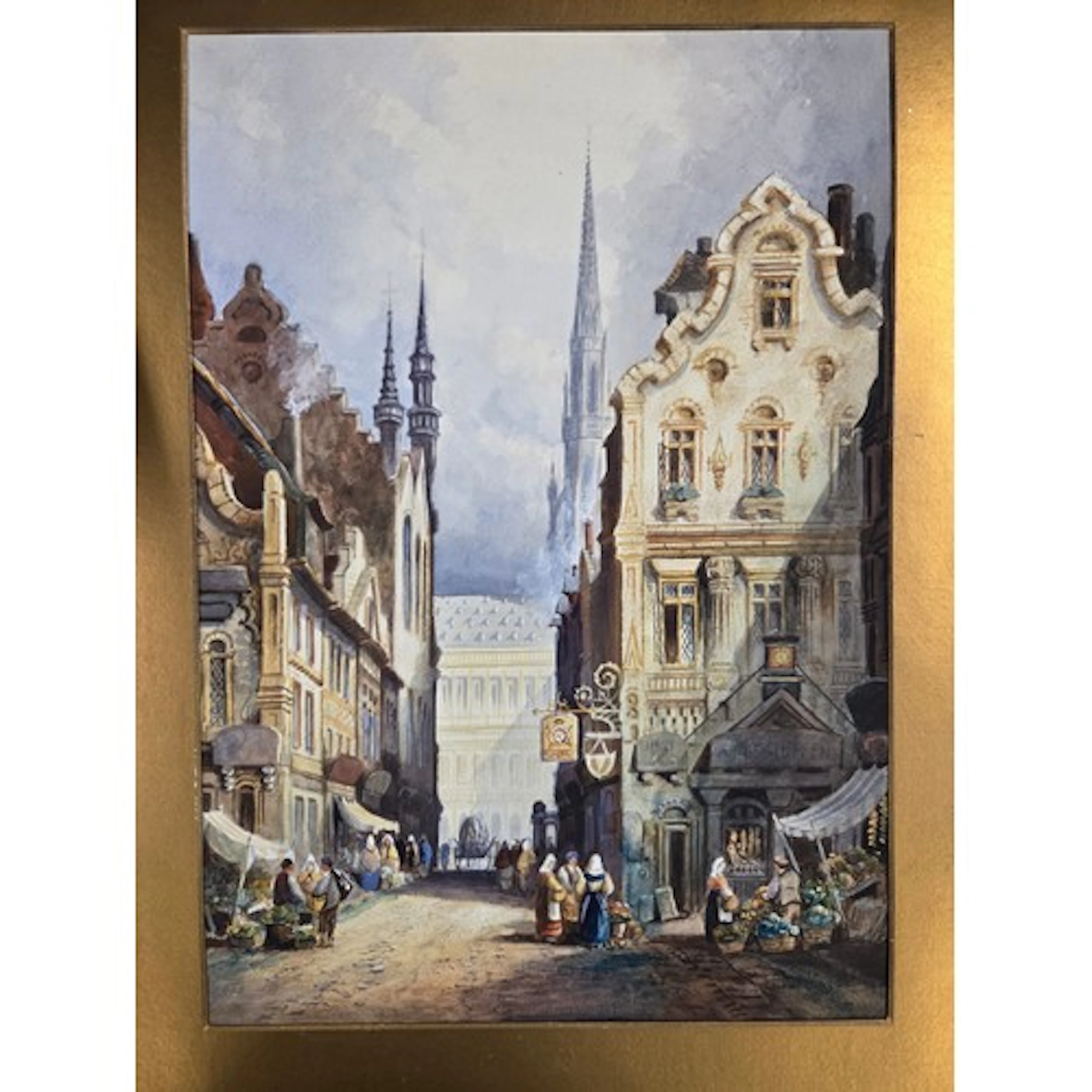 Henry Montague a 19th Century Watercolour Street scene of Gh...