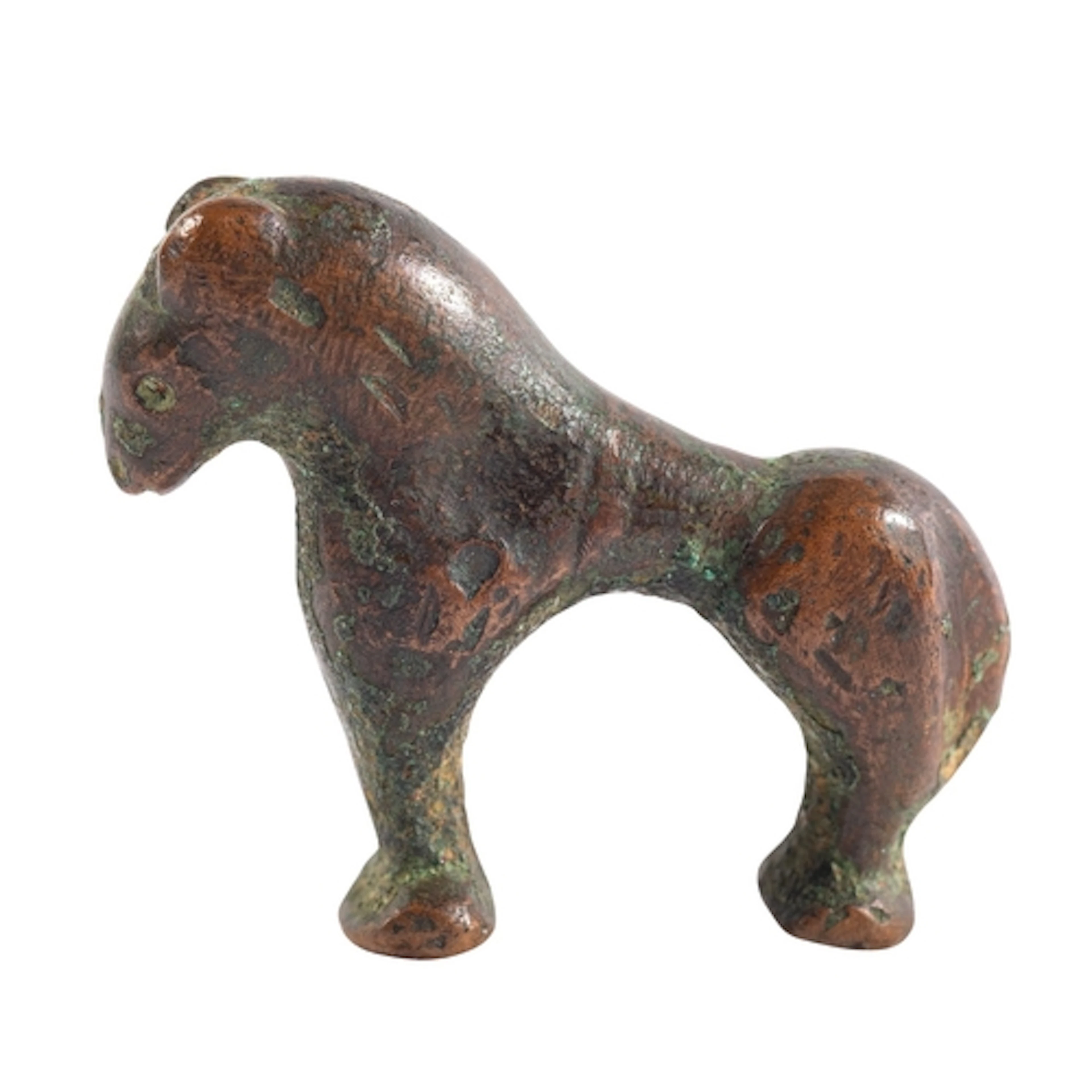 AN ISLAMIC BRONZE MODEL OF A STYLISED HORSE, CIRCA 9TH CENTU...