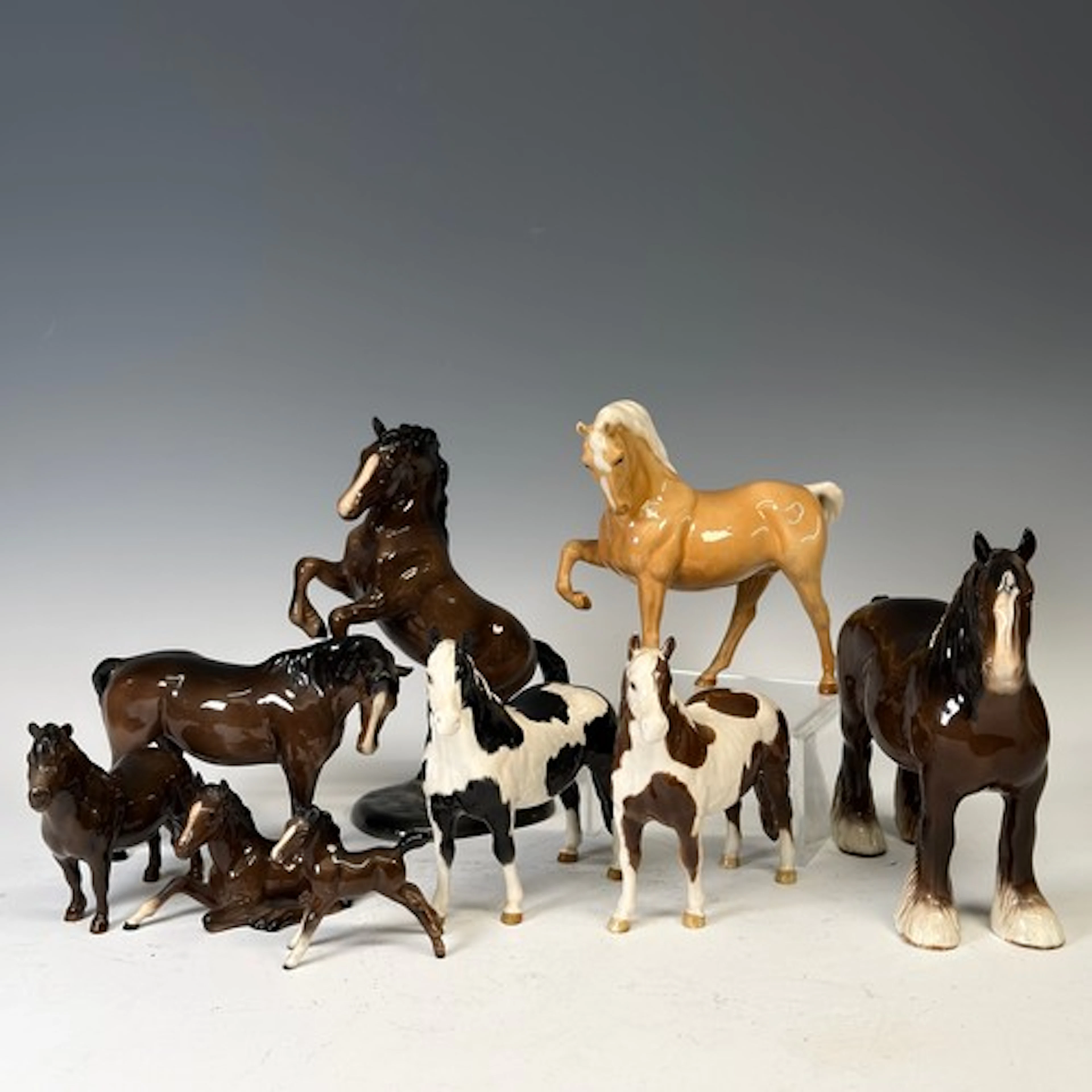 A Collection of Beswick Horses, to include, a Beswick Piebal...