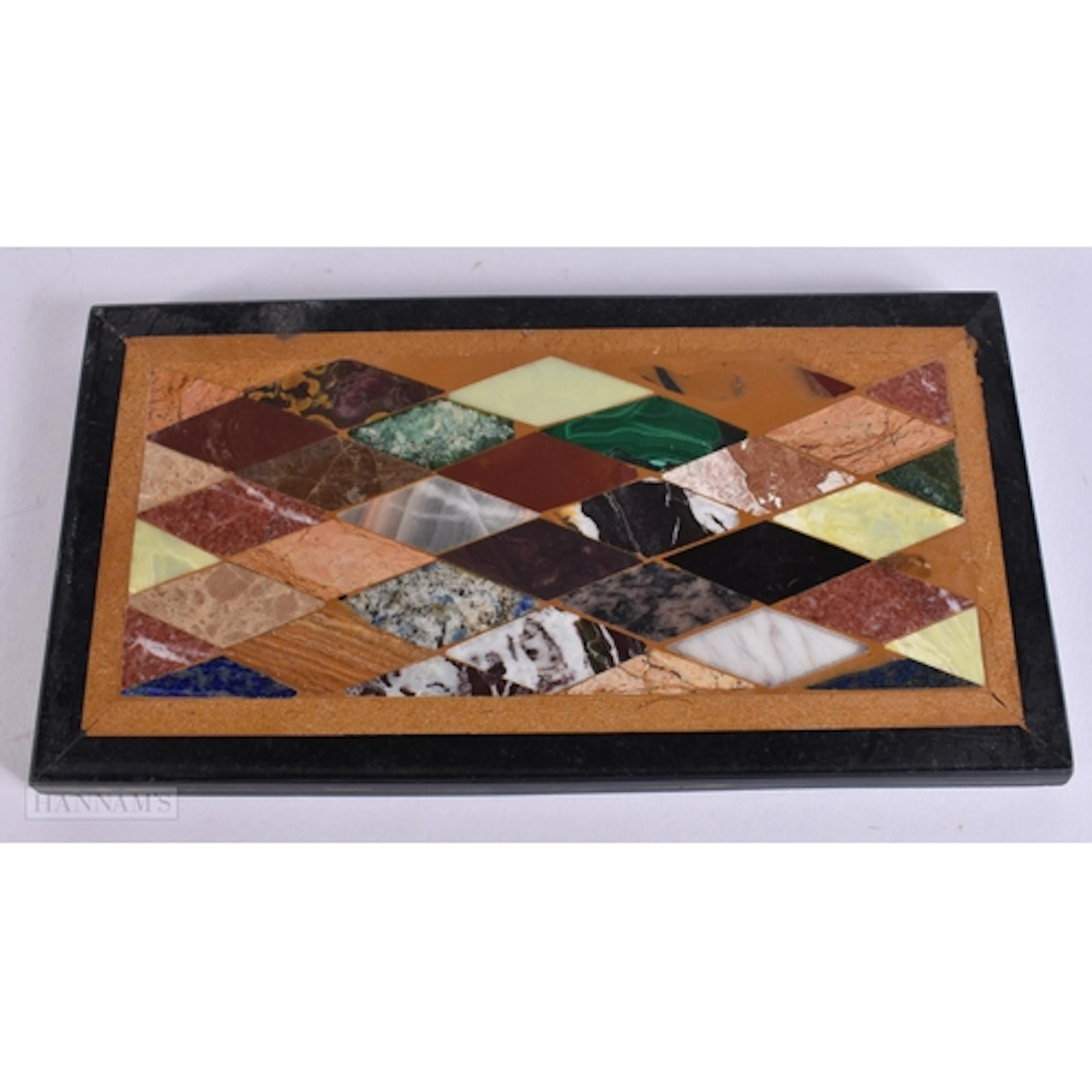 A 19TH CENTURY ITALIAN PIETRA DURA MALACHITE MIXED STONE PAP...