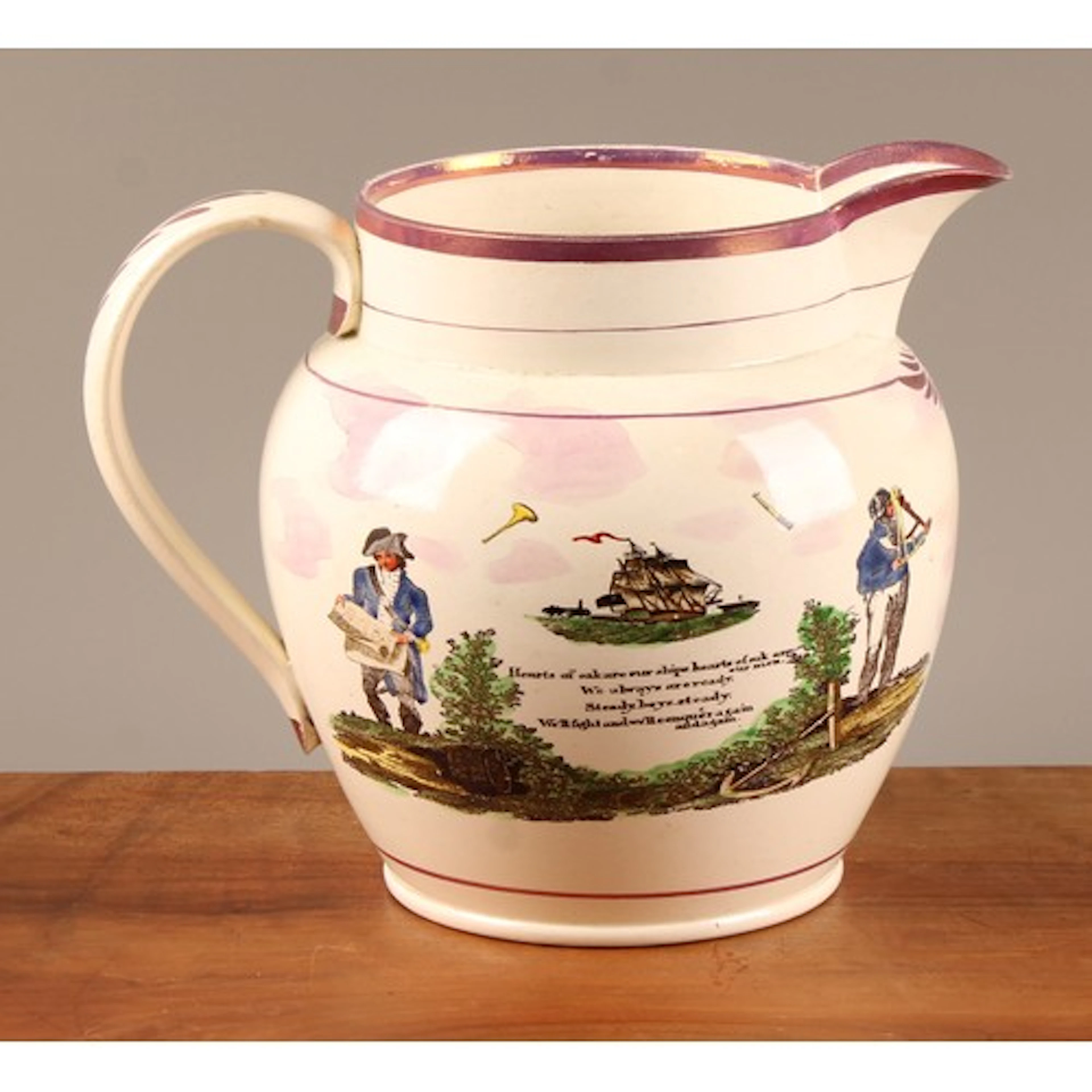 A 19th century Sunderland lustre jug, probably Samuel Moore ...