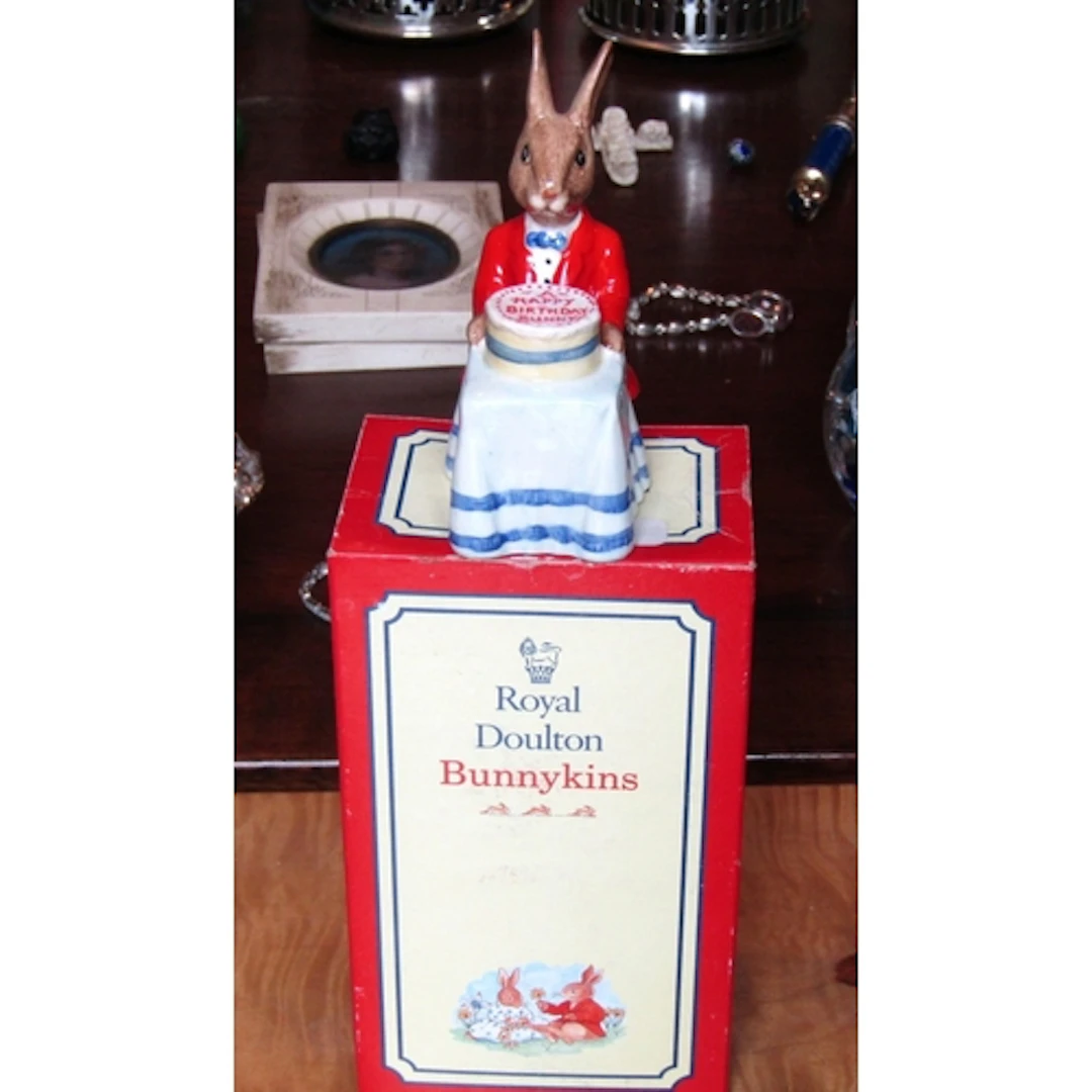 Royal Doulton Bunnykins Fine Porcelain Figure Titled Happy B...
