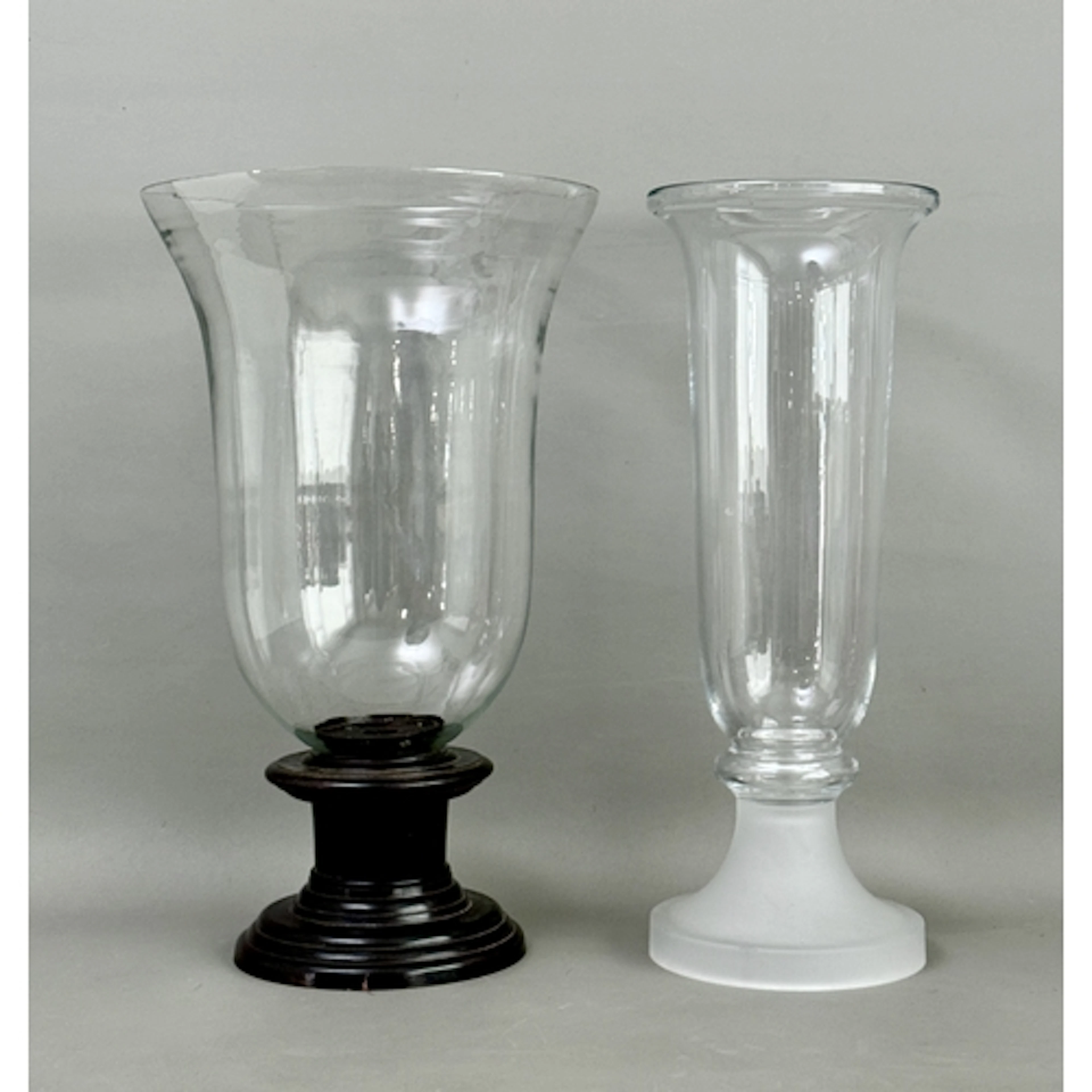 A glass and bronzed-metal storm lamp - 46.5cm high, rim diam...