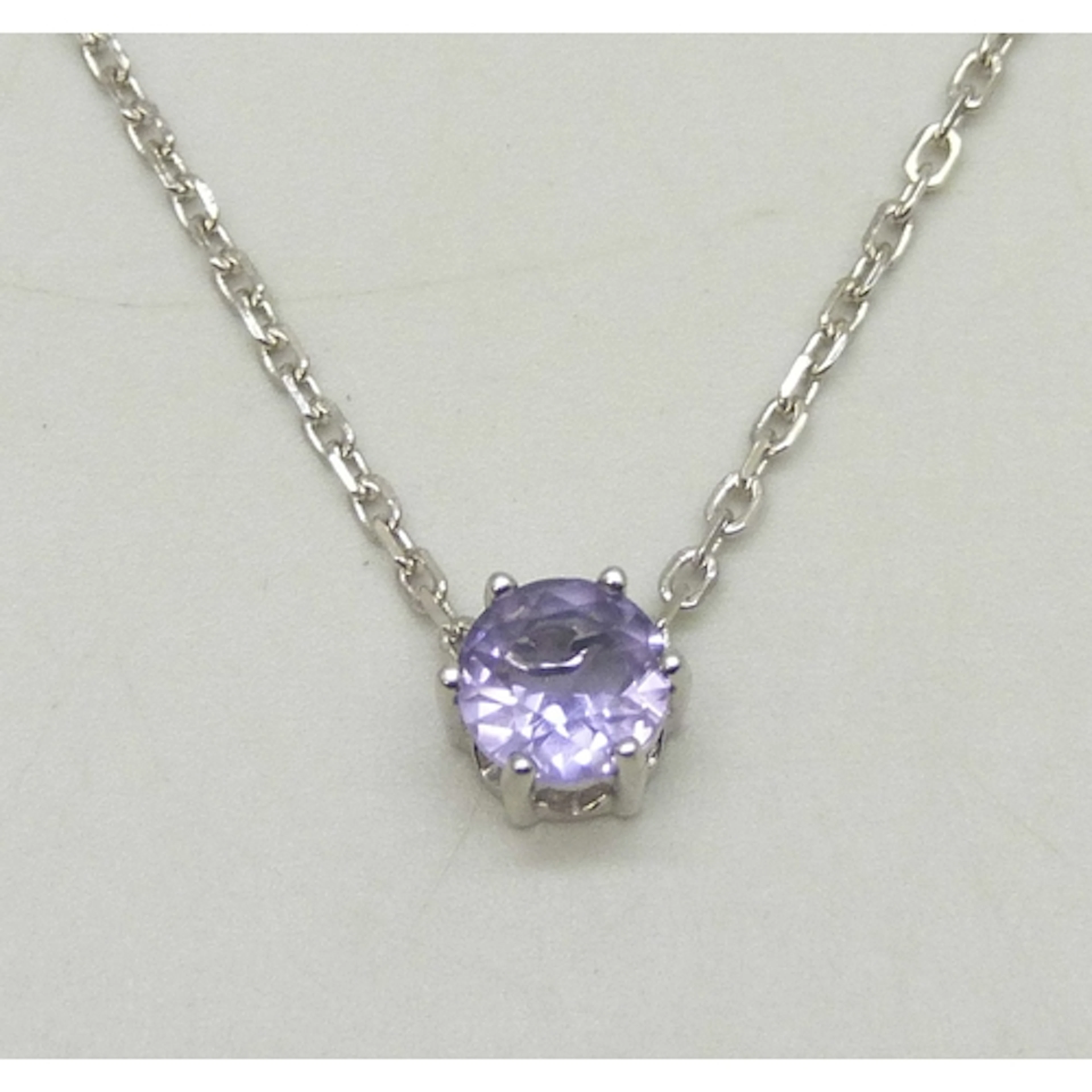 A Silvora silver and tanzanite solitaire necklace, 45.5cm, b...