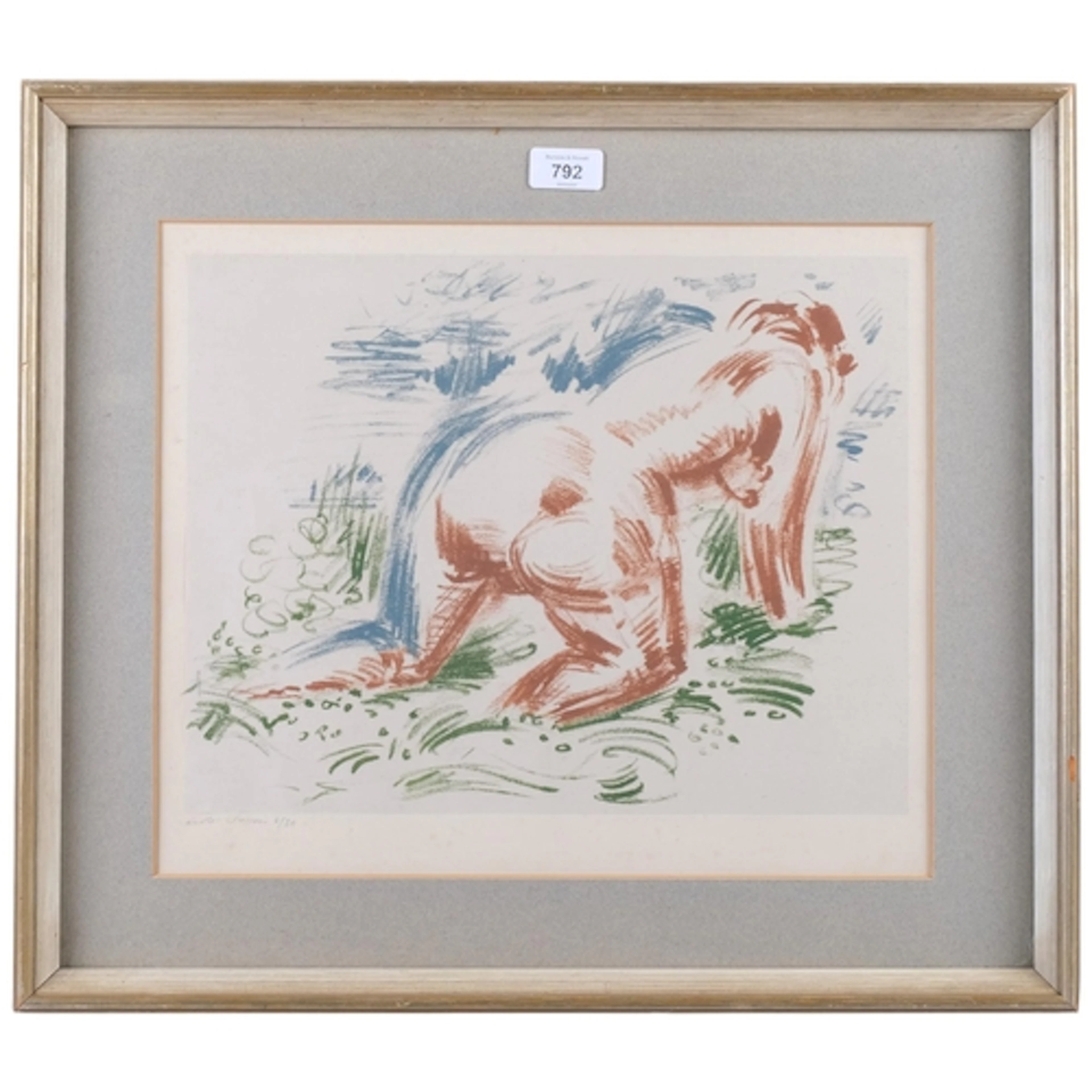 Andre Masson, nude, original lithograph 1971, signed in penc...
