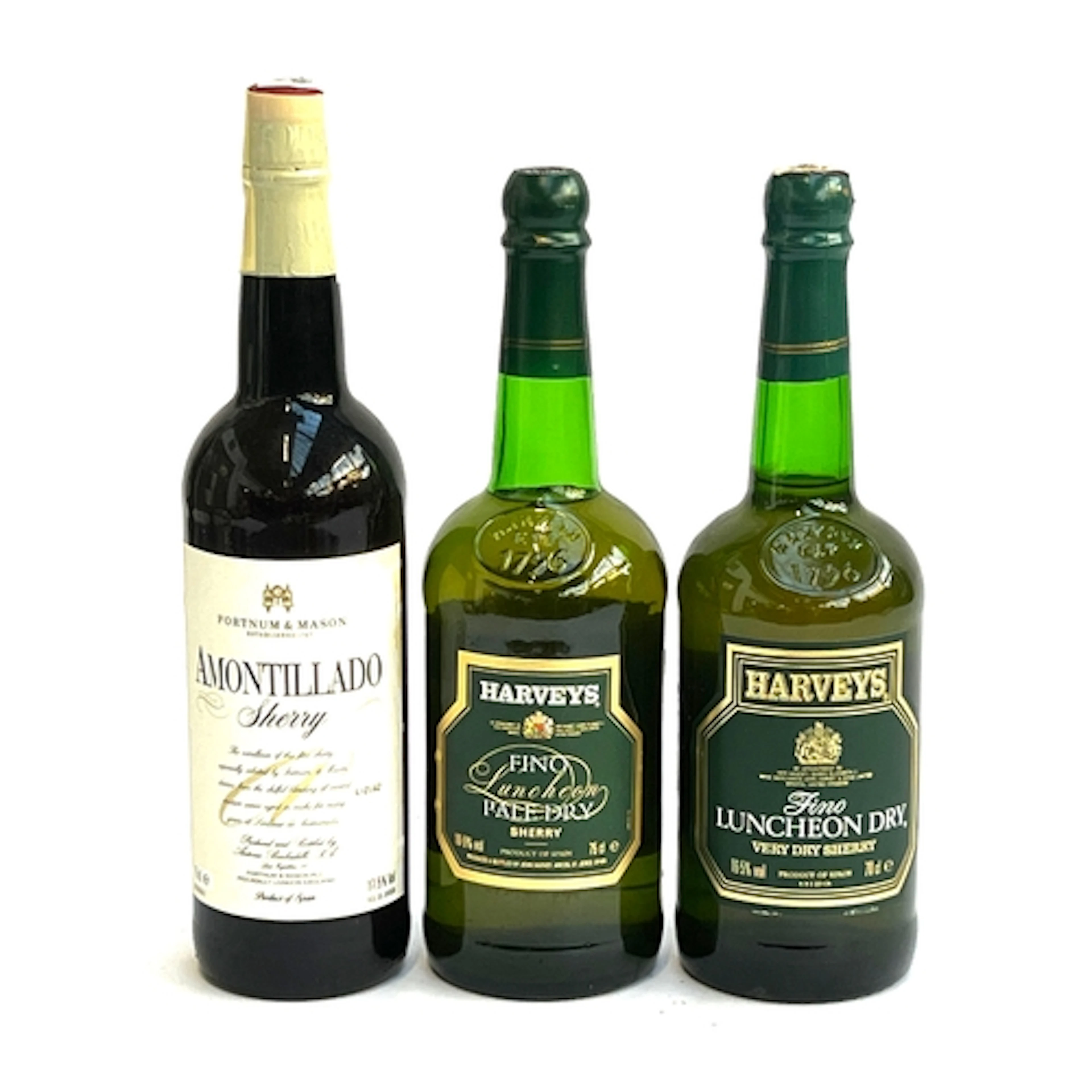 Three bottles of sherry: Fortnum & Mason Amontillado Sherry;...