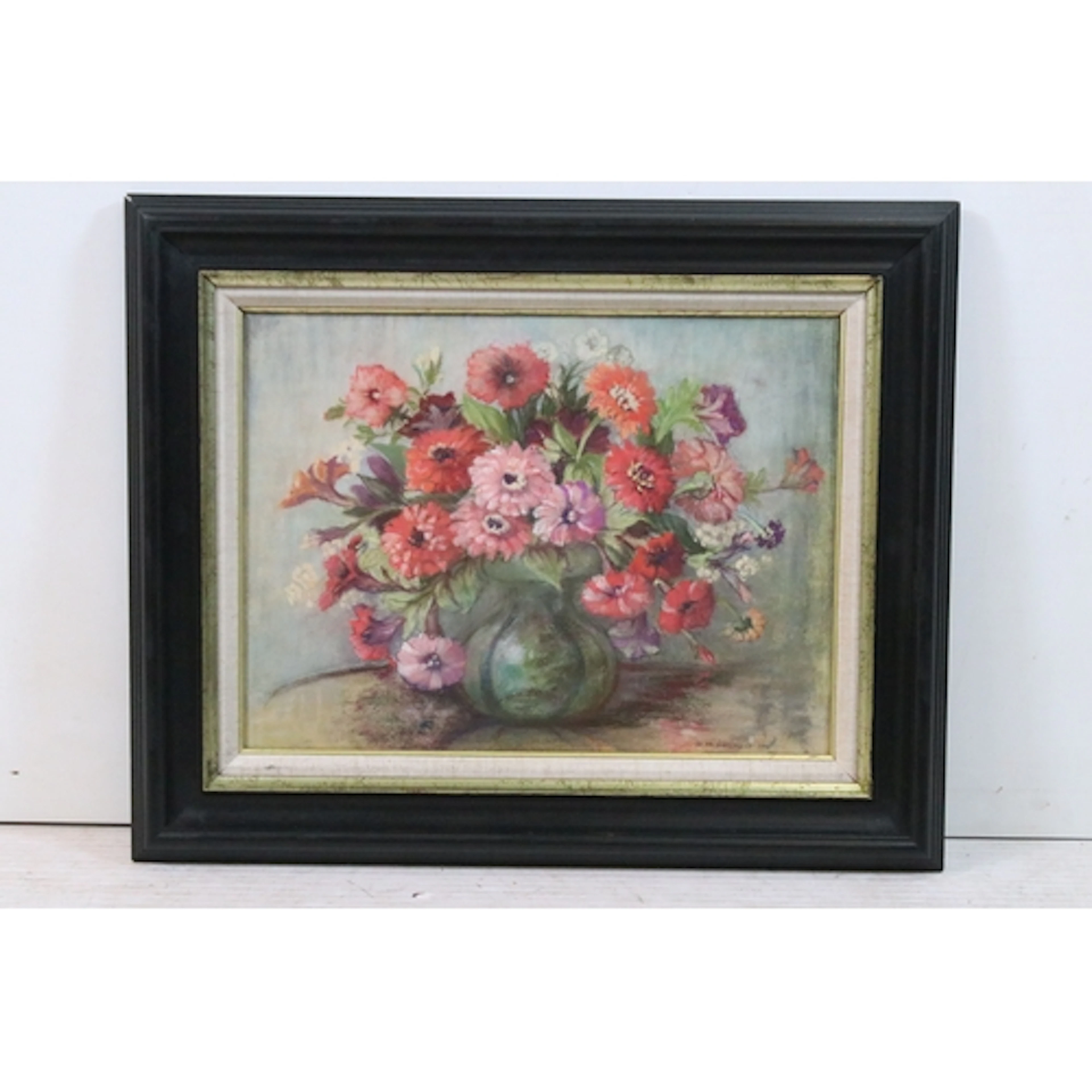 D M Higginbottom, still life study of a vase of flowers in s...