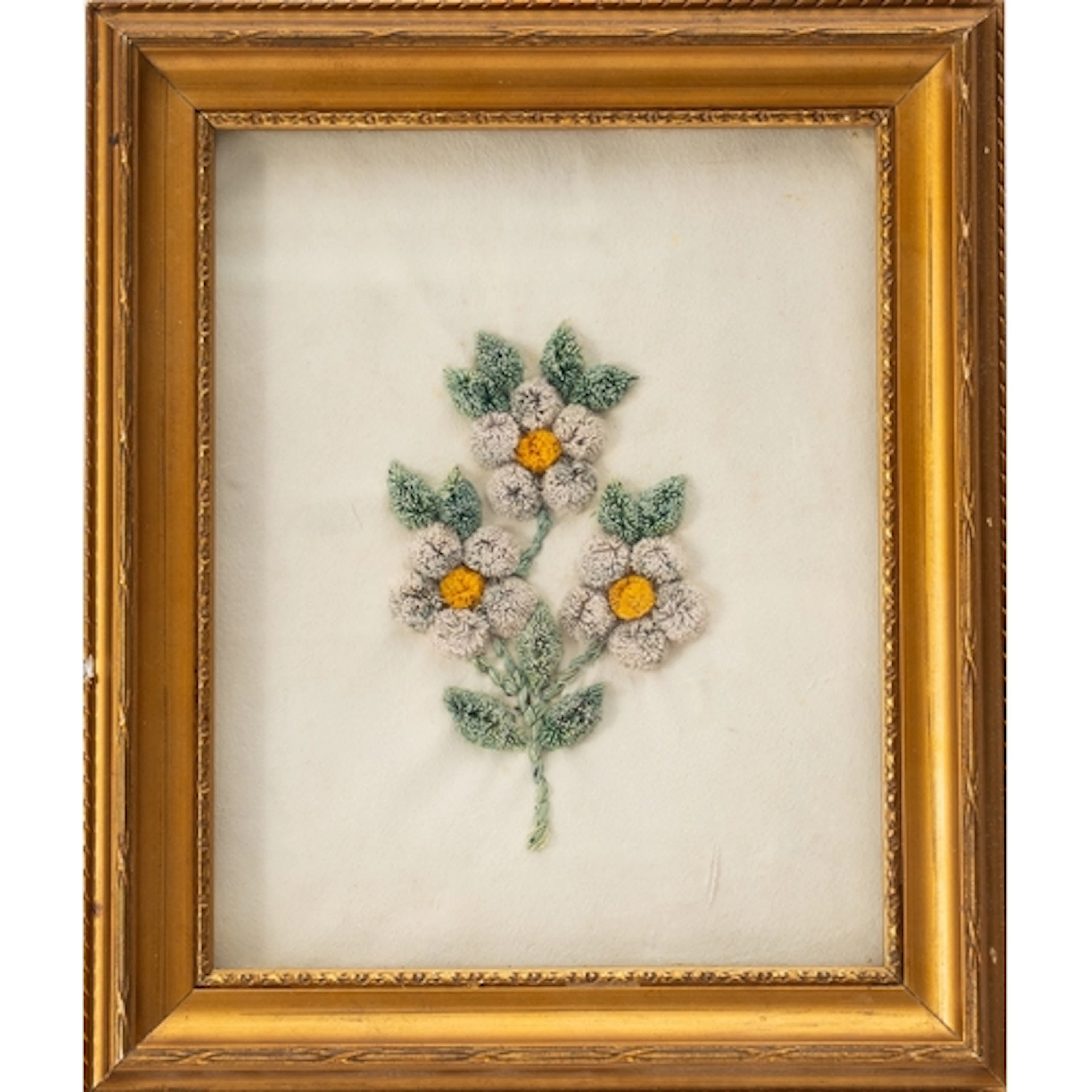 A Native North American tufted and dyed moose hair picture, ...