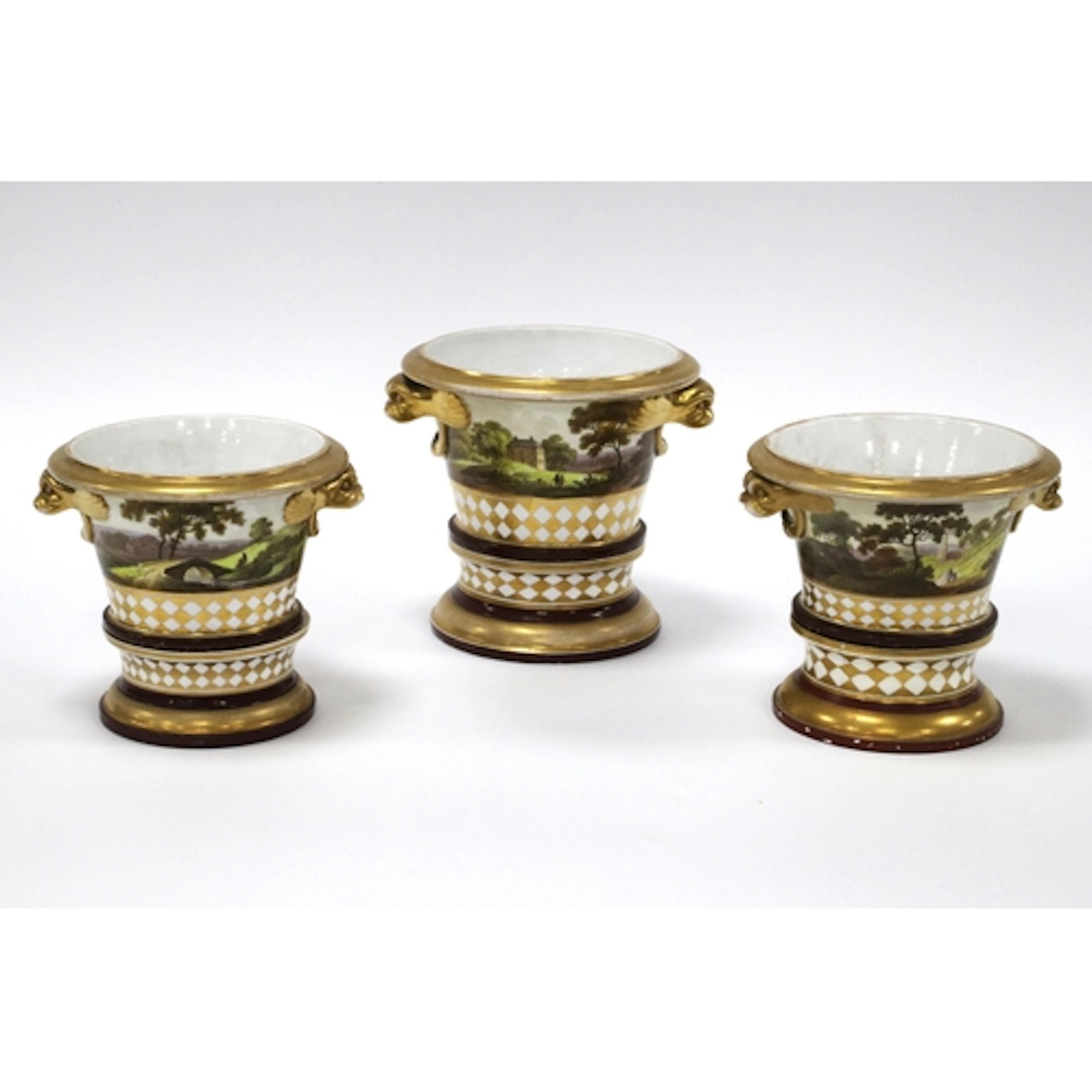 A Set of Three Mid XIX Century Cache Pots and Stands, possib...