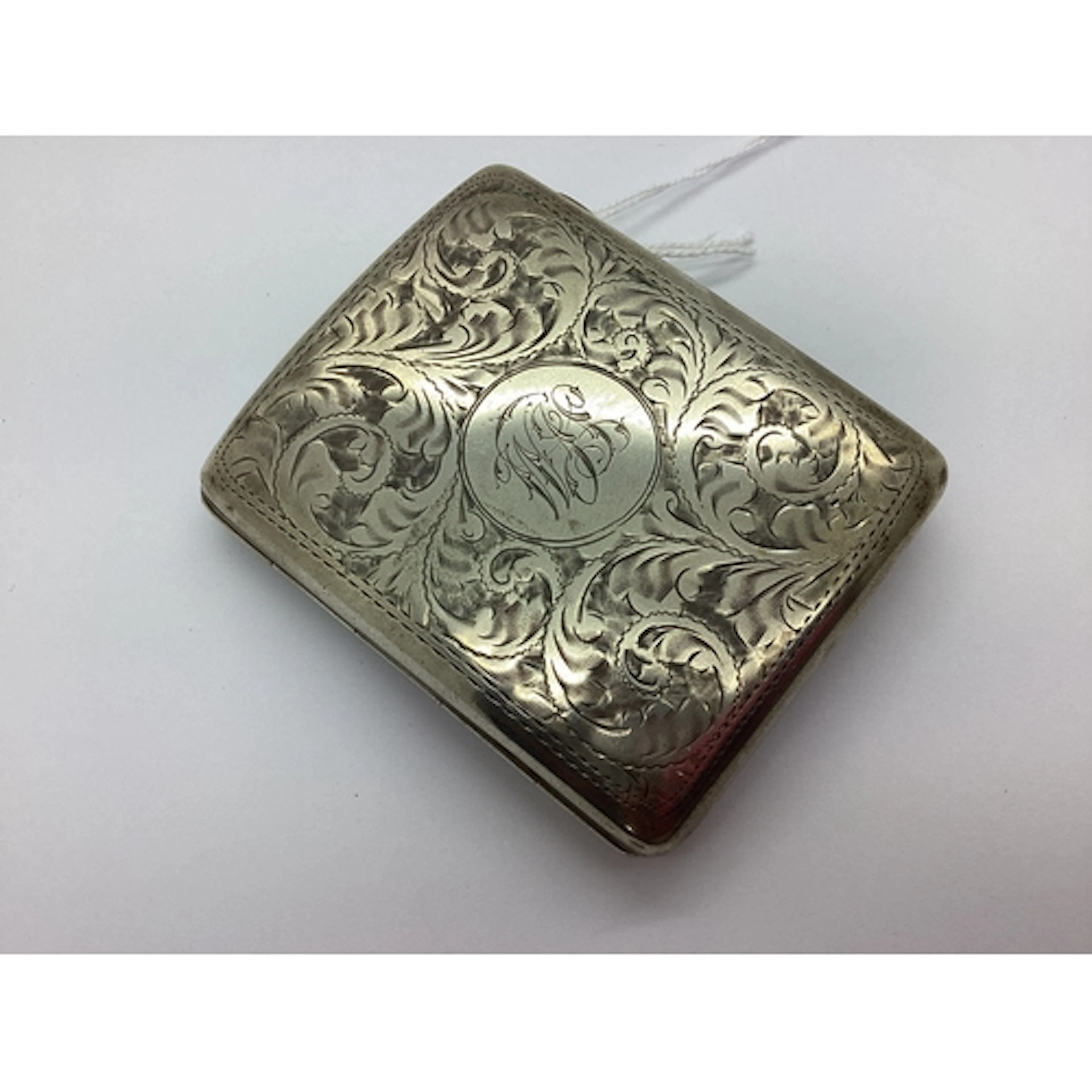 A Hallmarked Silver Cigarette Case, allover acanthus leaf sc...