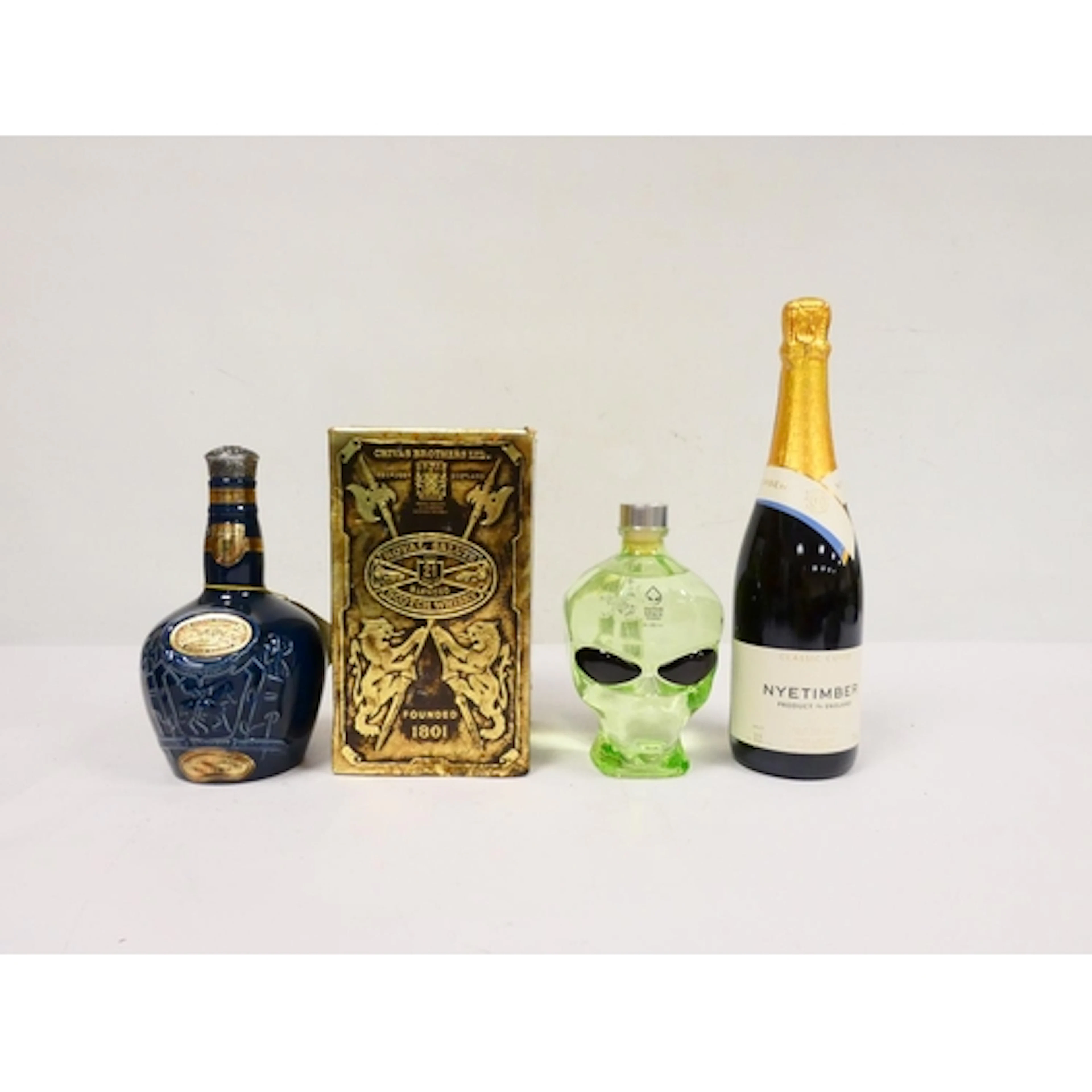 Three bottles of mixed alcohol to include Chivas Royal Salut...