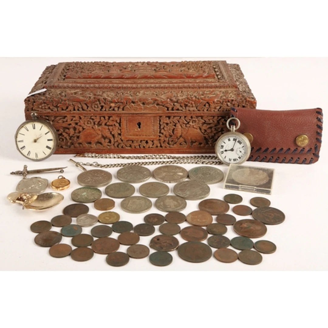 Collection of various coins, mostly British, silver pocket w...