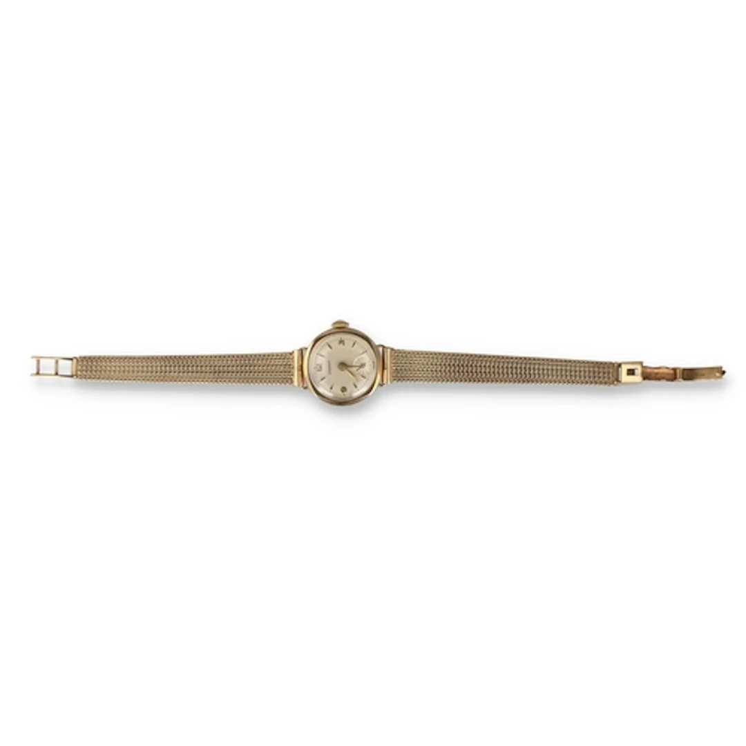 A 9CT GOLD ETERNA WRISTWATCH WITH 9CT GOLD STRAP Weight: 23g...