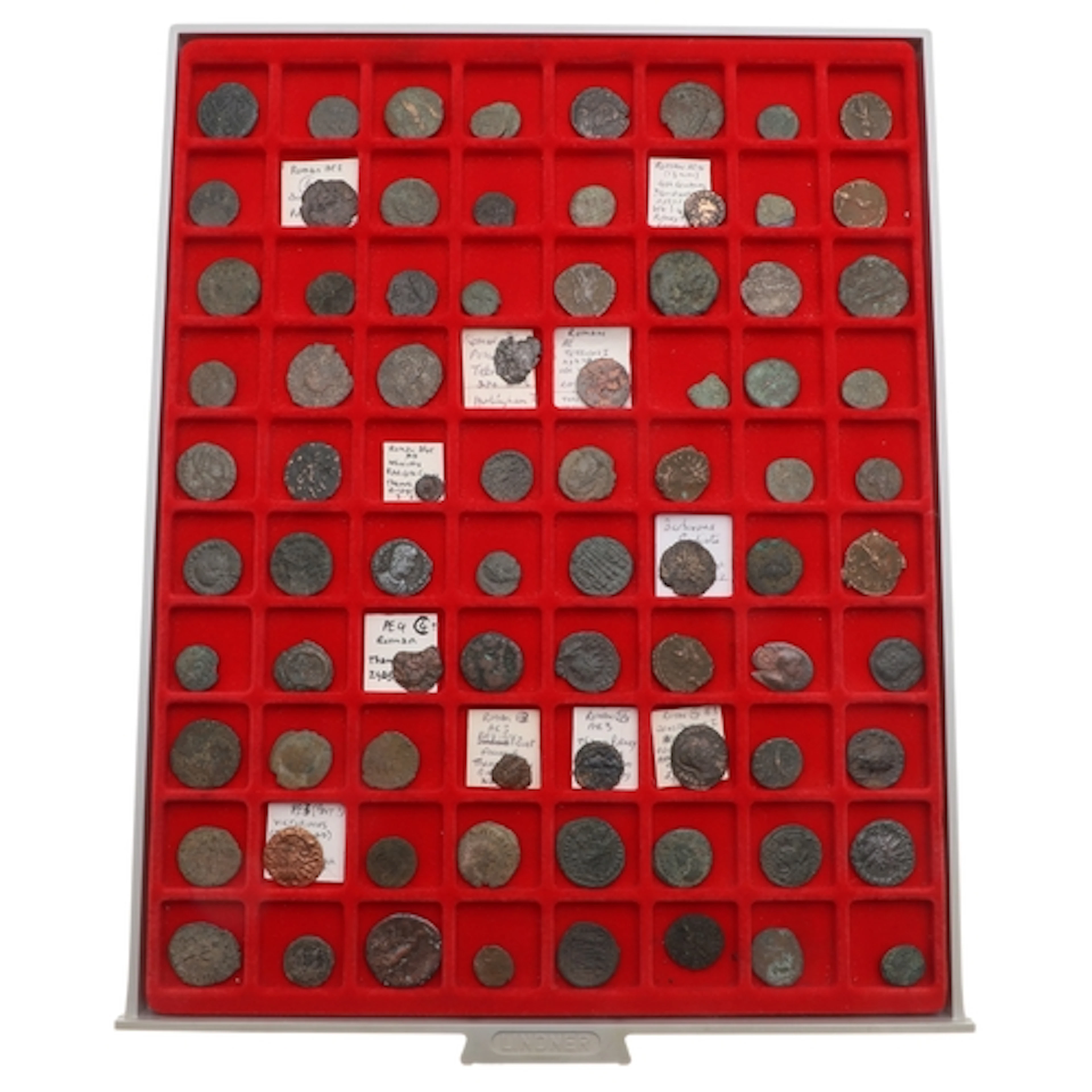 A COLLECTION OF 80 ROMAN COINS, THAMES RIVER FINDS. A mixed ...
