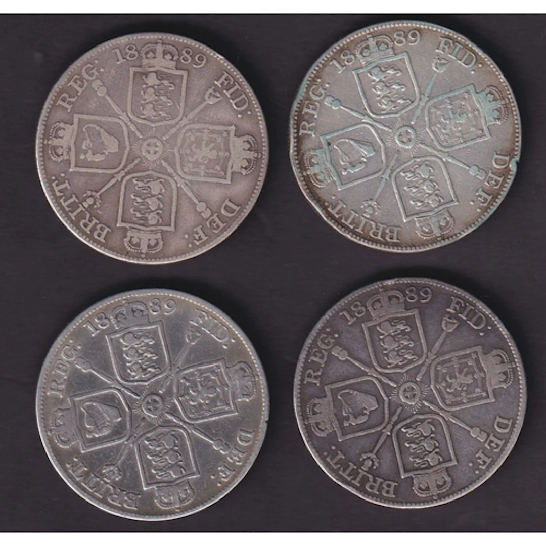 A group of four Great Britain Queen Victoria 1889 Double Flo...