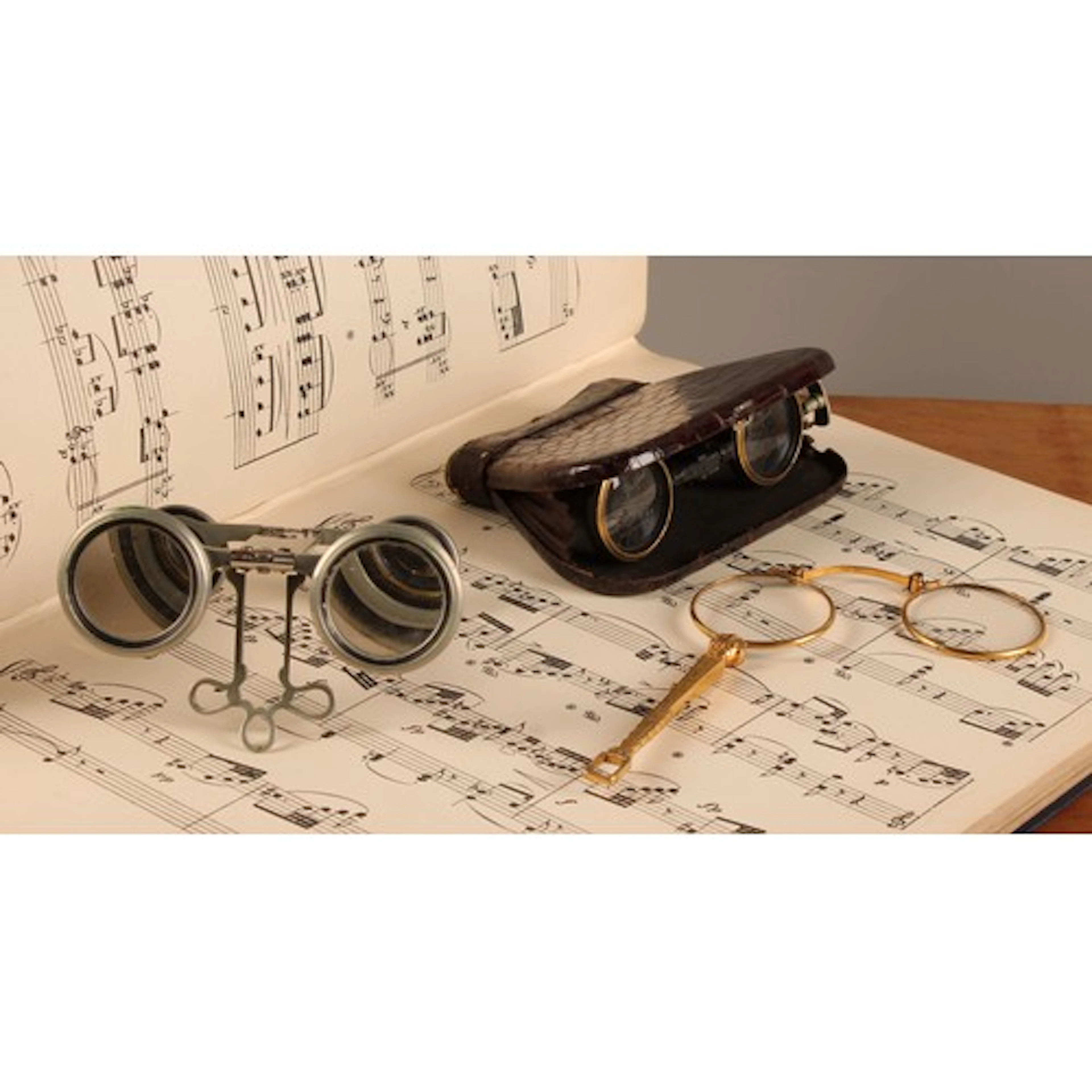 A pair of 19th century French brass and leather disguise ope...