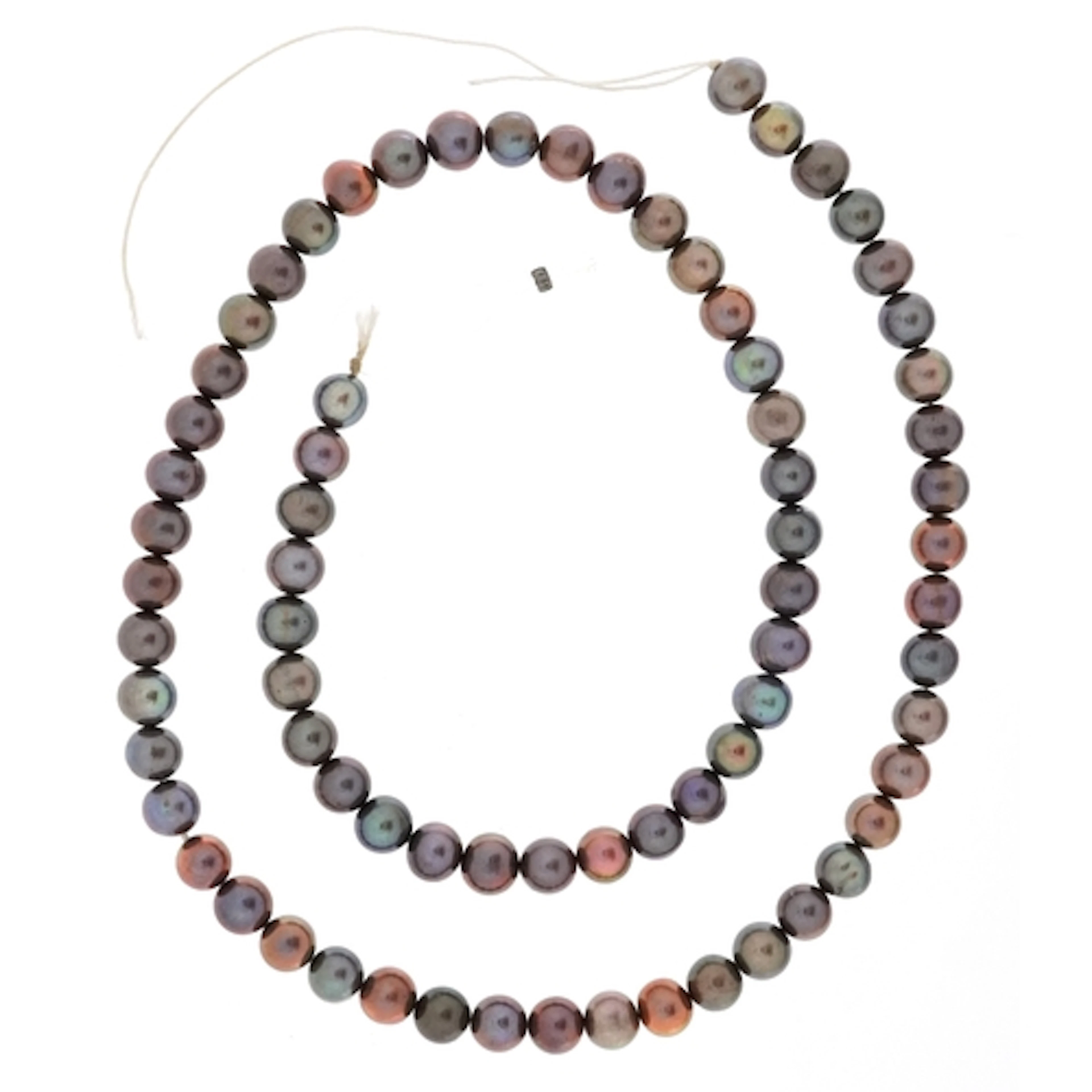String of cultured black pearls, each pearl 6.0mm in diamete...