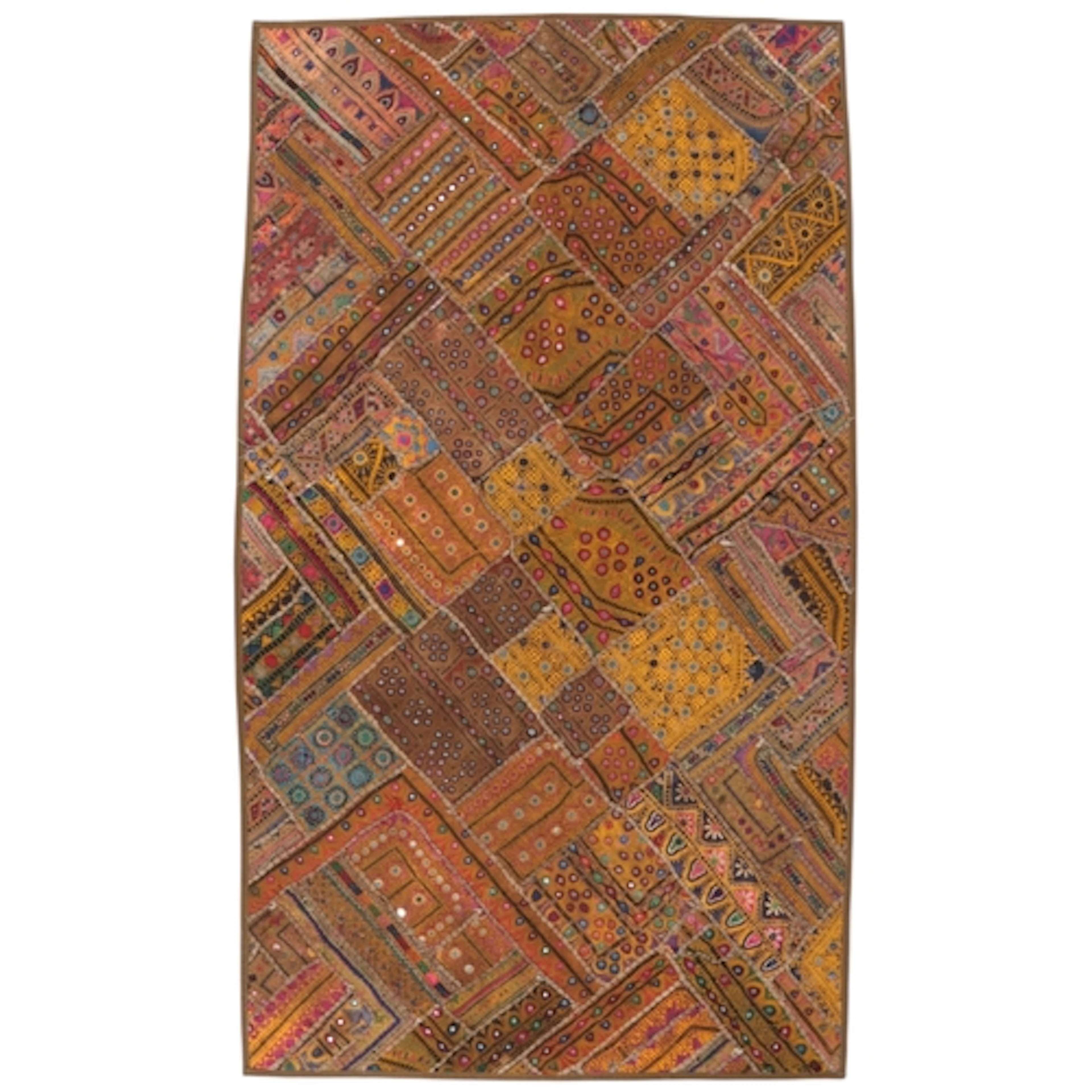 A 20th century Indian Rajasthani mirrored, silk and wool emb...